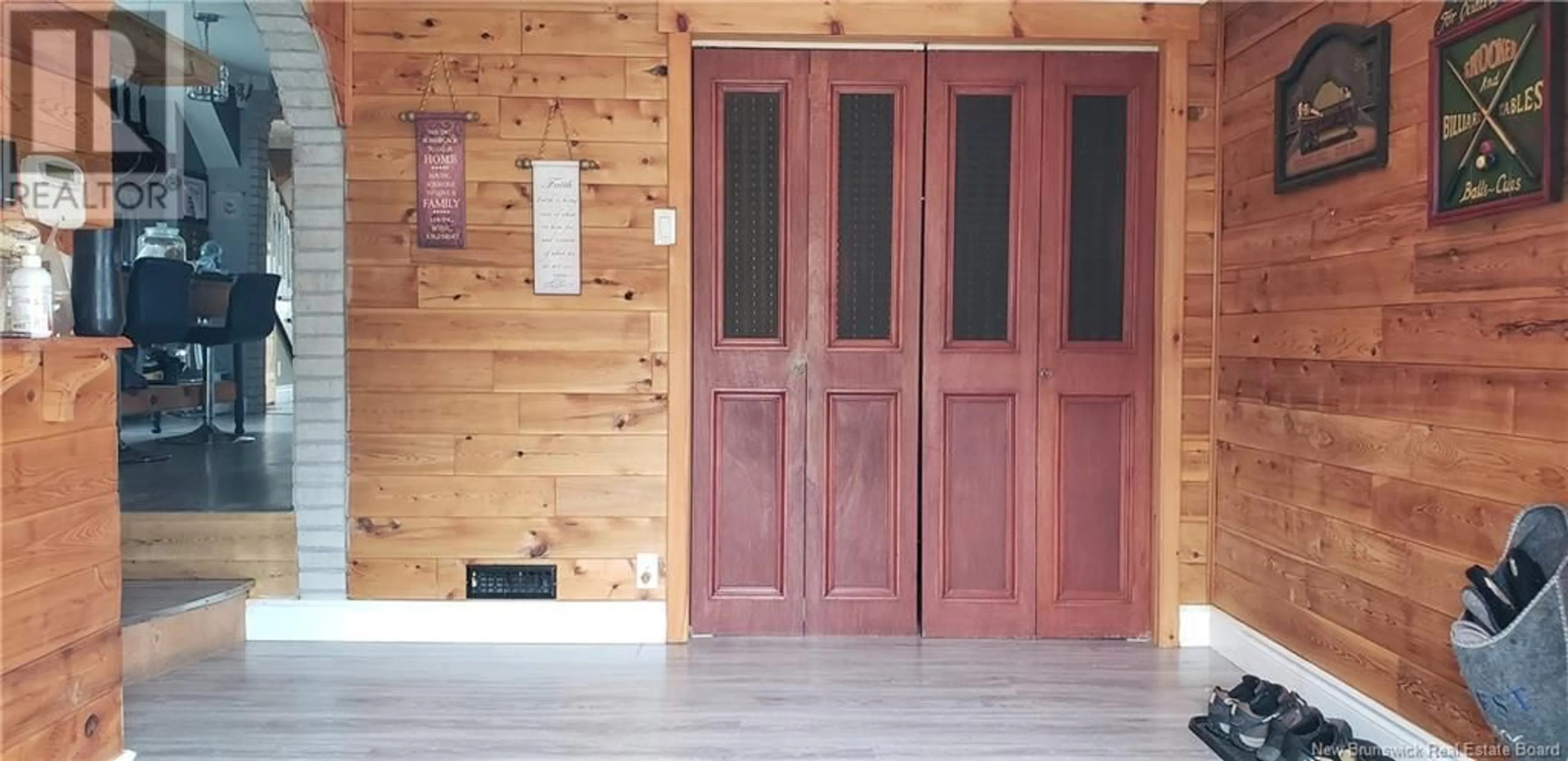 Indoor foyer, wood floors for 58 McLeod Avenue, Chipman New Brunswick E4A2B8