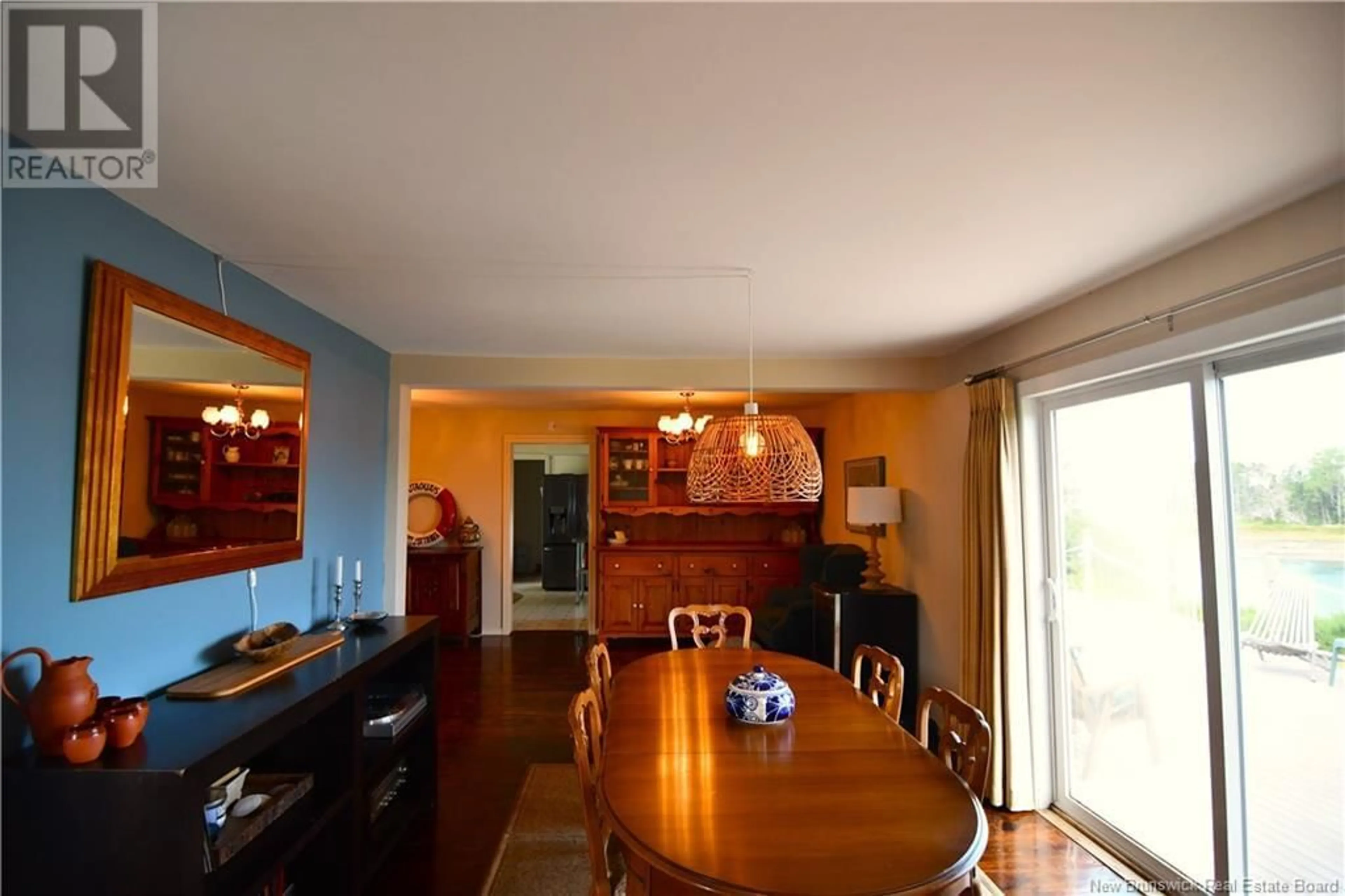 Dining room, wood floors, cottage for 1048 North Road, Welshpool New Brunswick E5E1E5