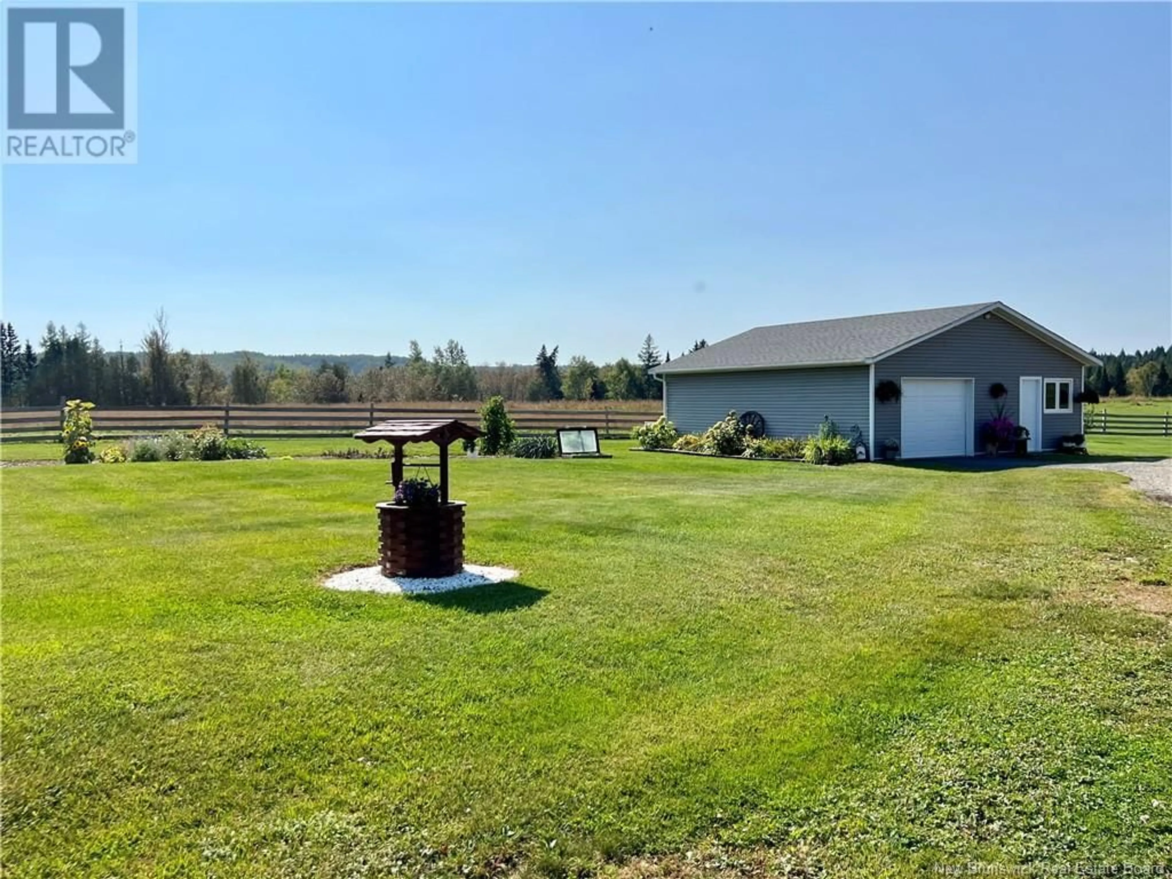 Patio, the fenced backyard for 15 South Tilley Road, Tilley New Brunswick E7H4X8