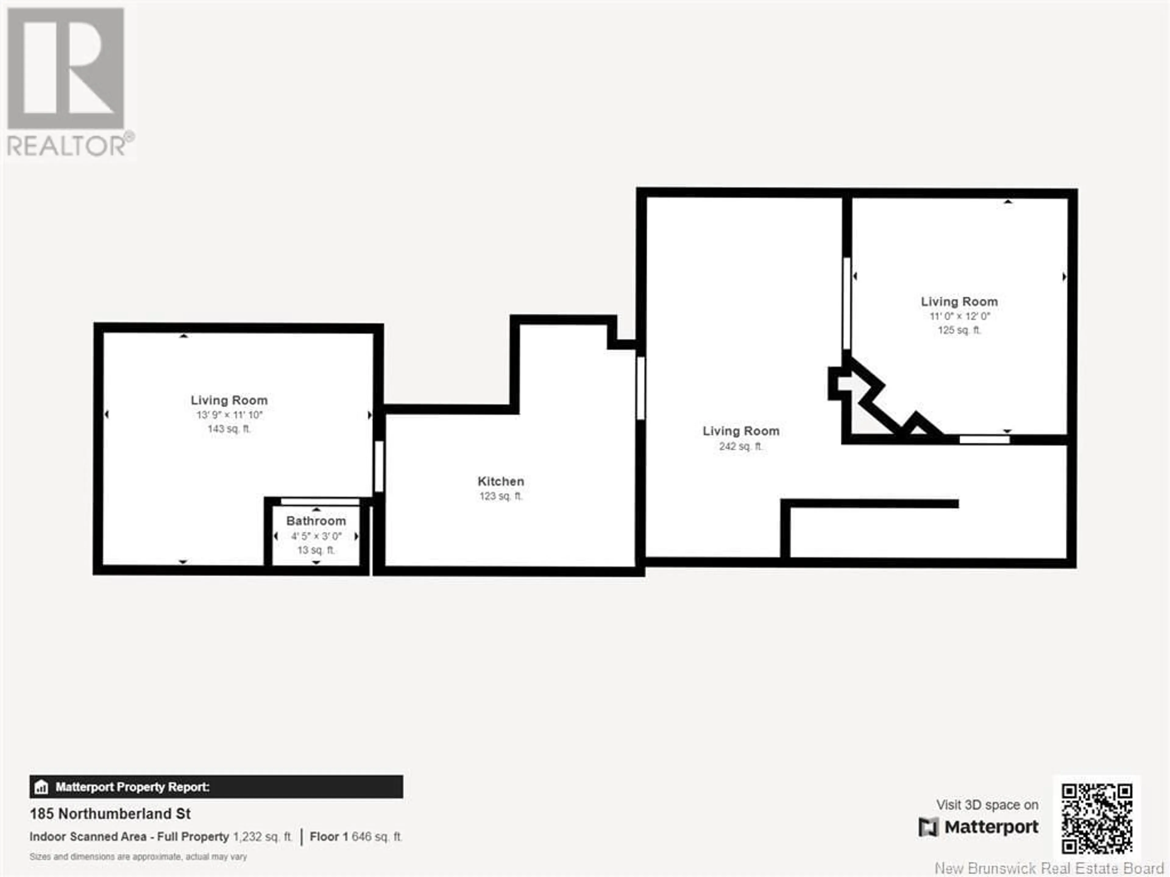 Floor plan for 185 Northumberland Street, Fredericton New Brunswick E3B3J2