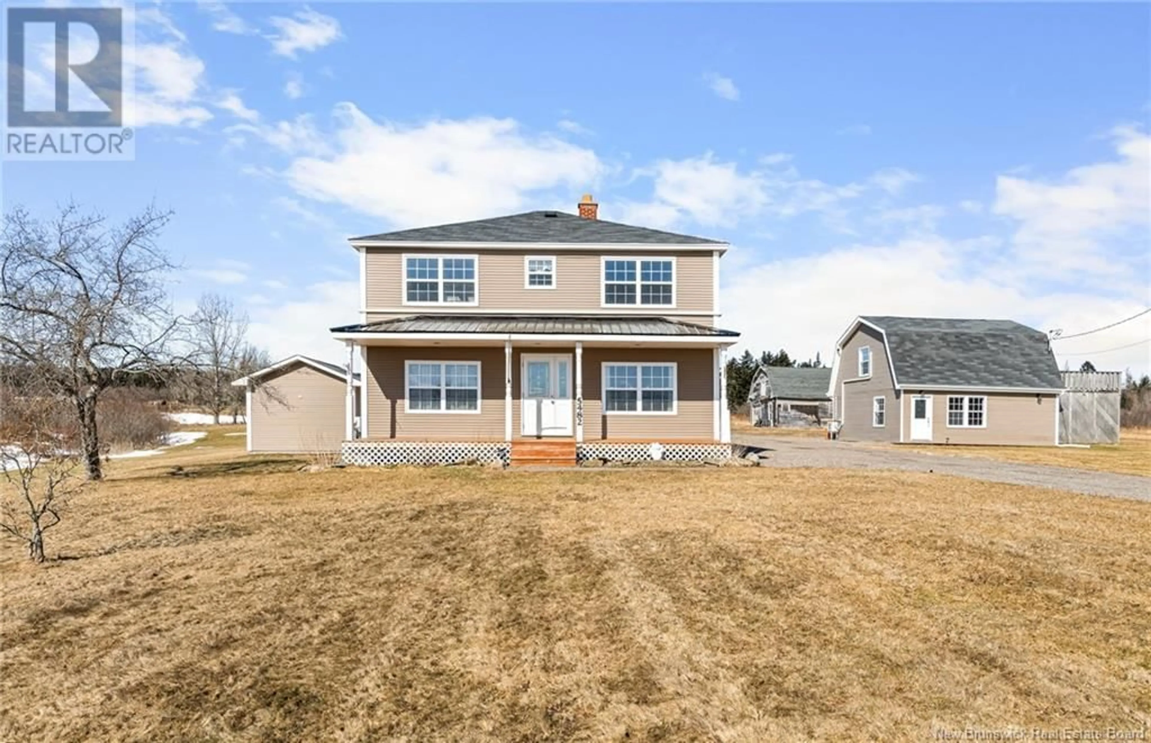 Home with vinyl exterior material, street for 5482 ROUTE 114, Hopewell Hill New Brunswick E4H3N4
