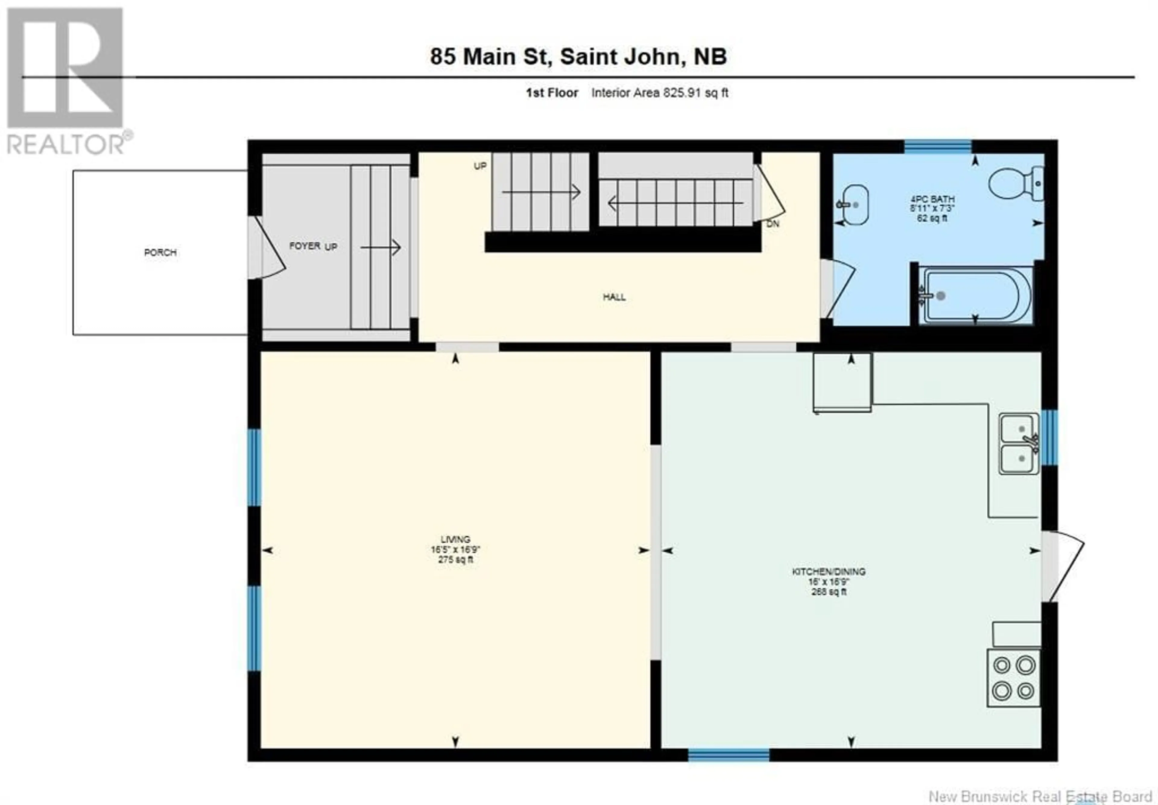 Floor plan for 85 Main Street, Saint John New Brunswick E2K1H2