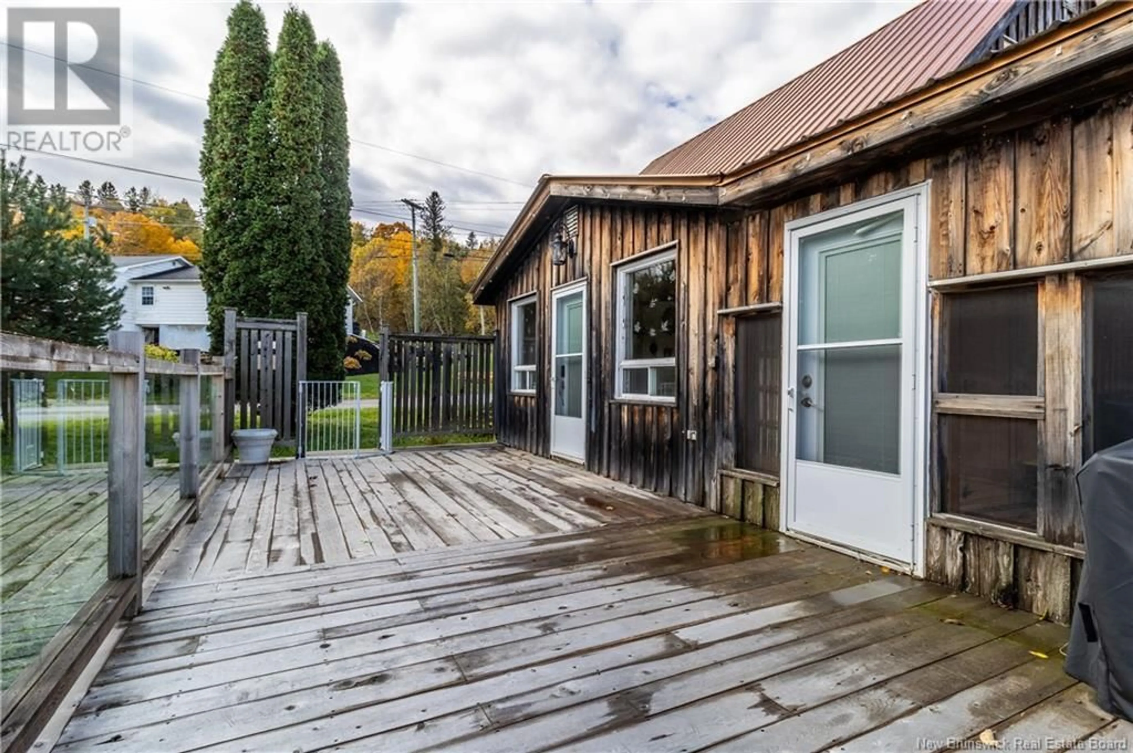 Patio, the fenced backyard for 1 Charleston Road, Centreville New Brunswick E7K1X7