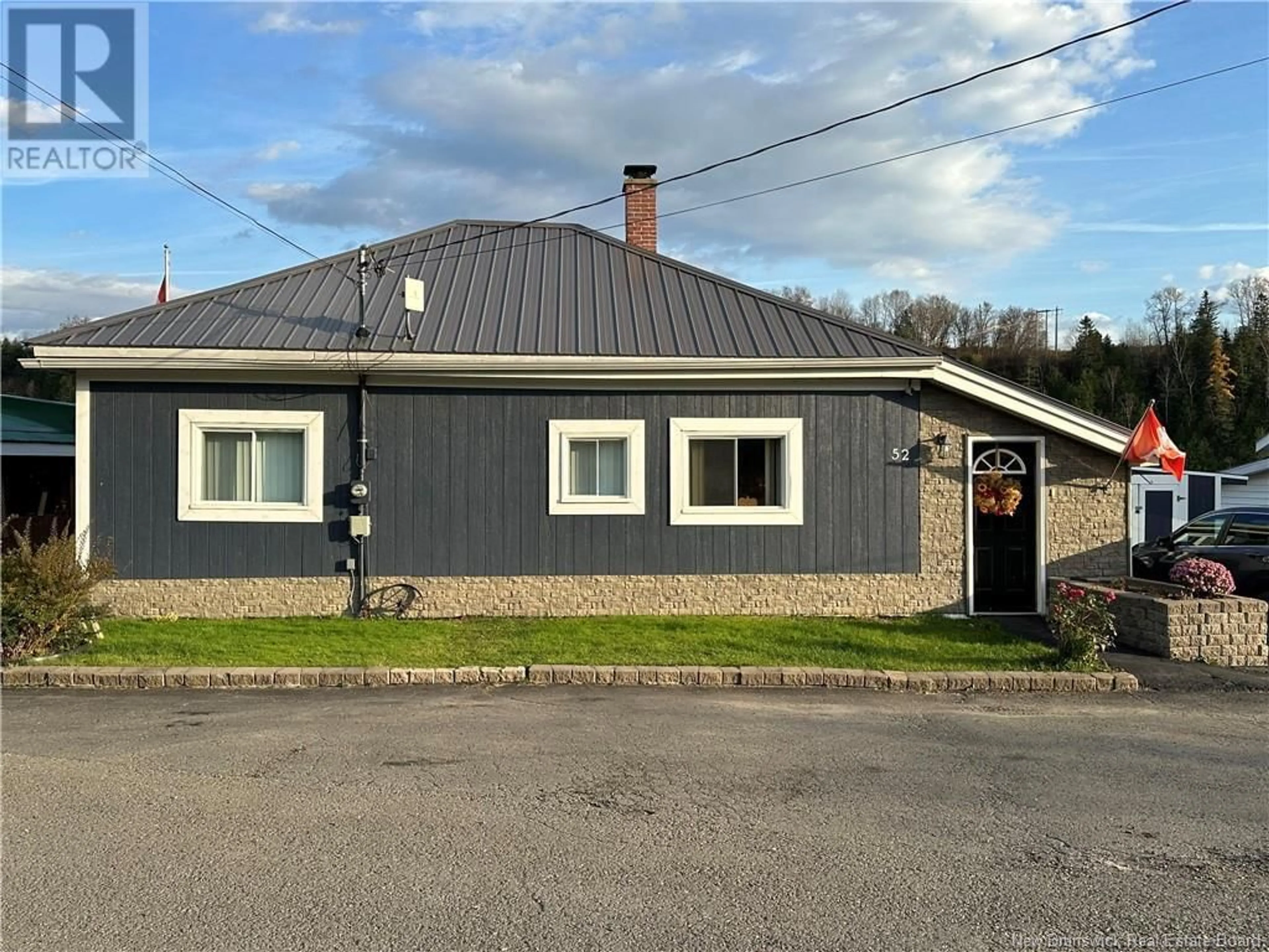 Frontside or backside of a home, the front or back of building for 52 Bungalow Row, Plaster Rock New Brunswick E7G1G4