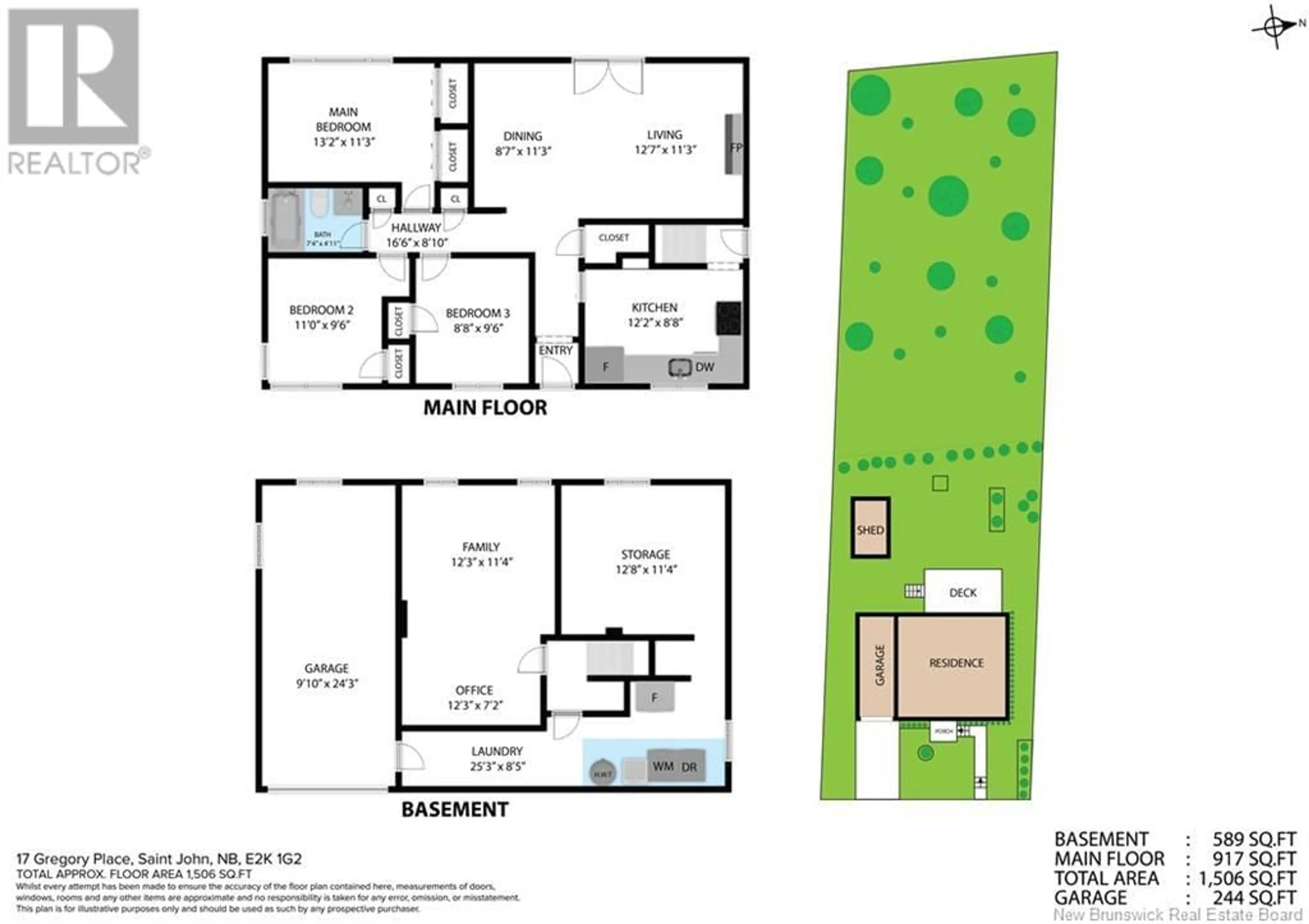 Floor plan for 17 Gregory Place, Saint John New Brunswick E2K1G2