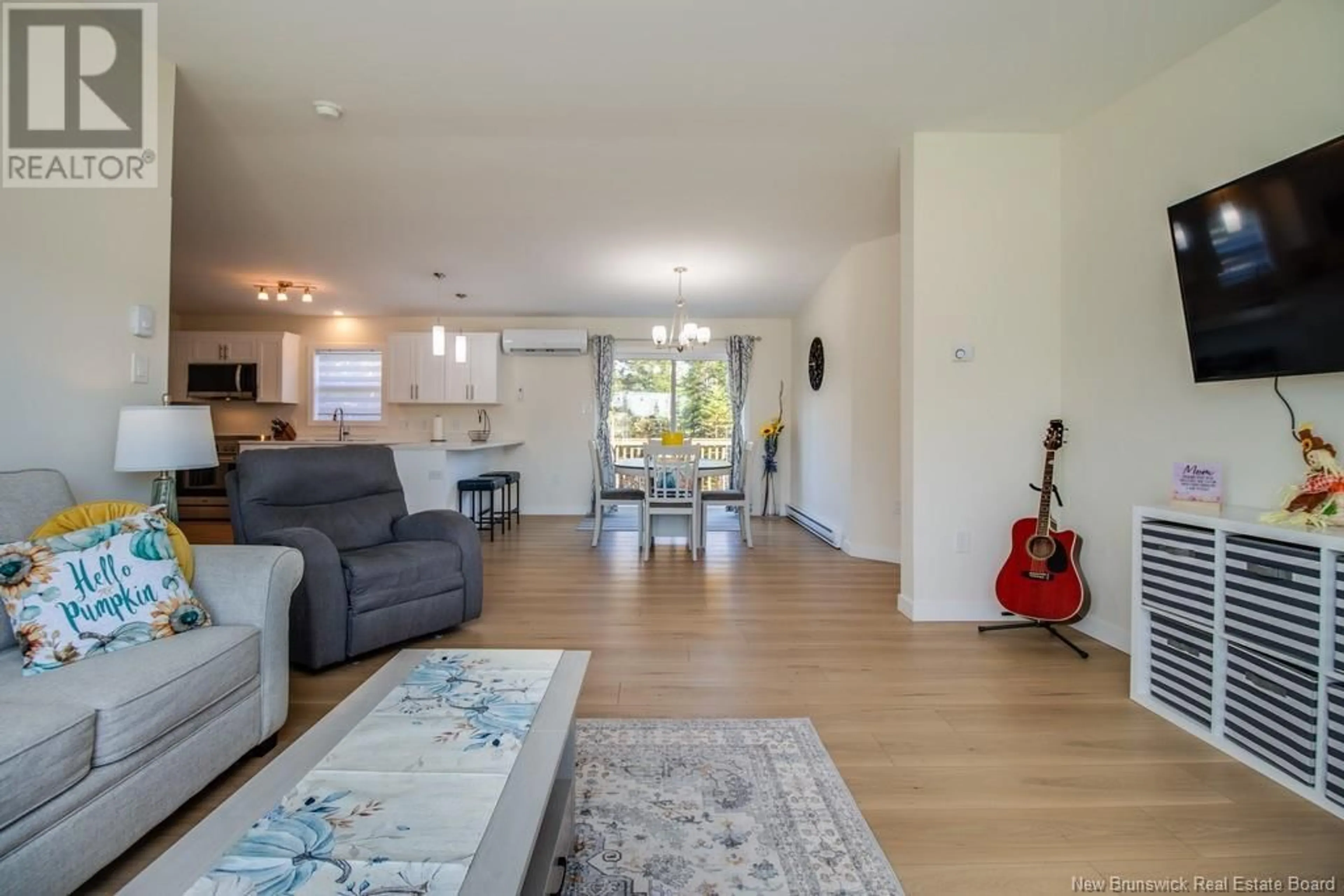 Living room, wood floors for 48 Bonnieway Drive, Waasis New Brunswick E3B0S9