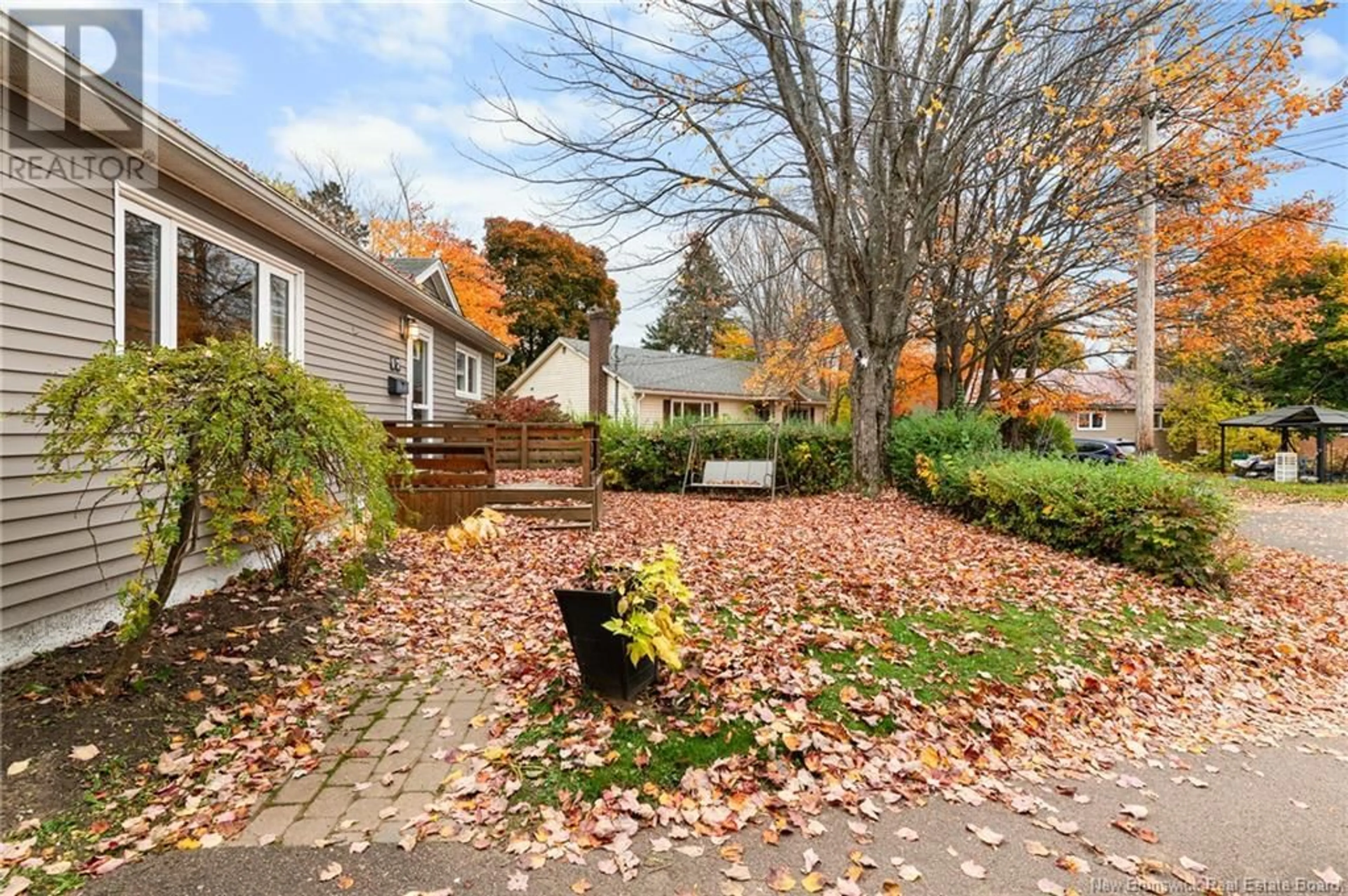 Patio, the fenced backyard for 17 Byng Court, Moncton New Brunswick E1E1M7