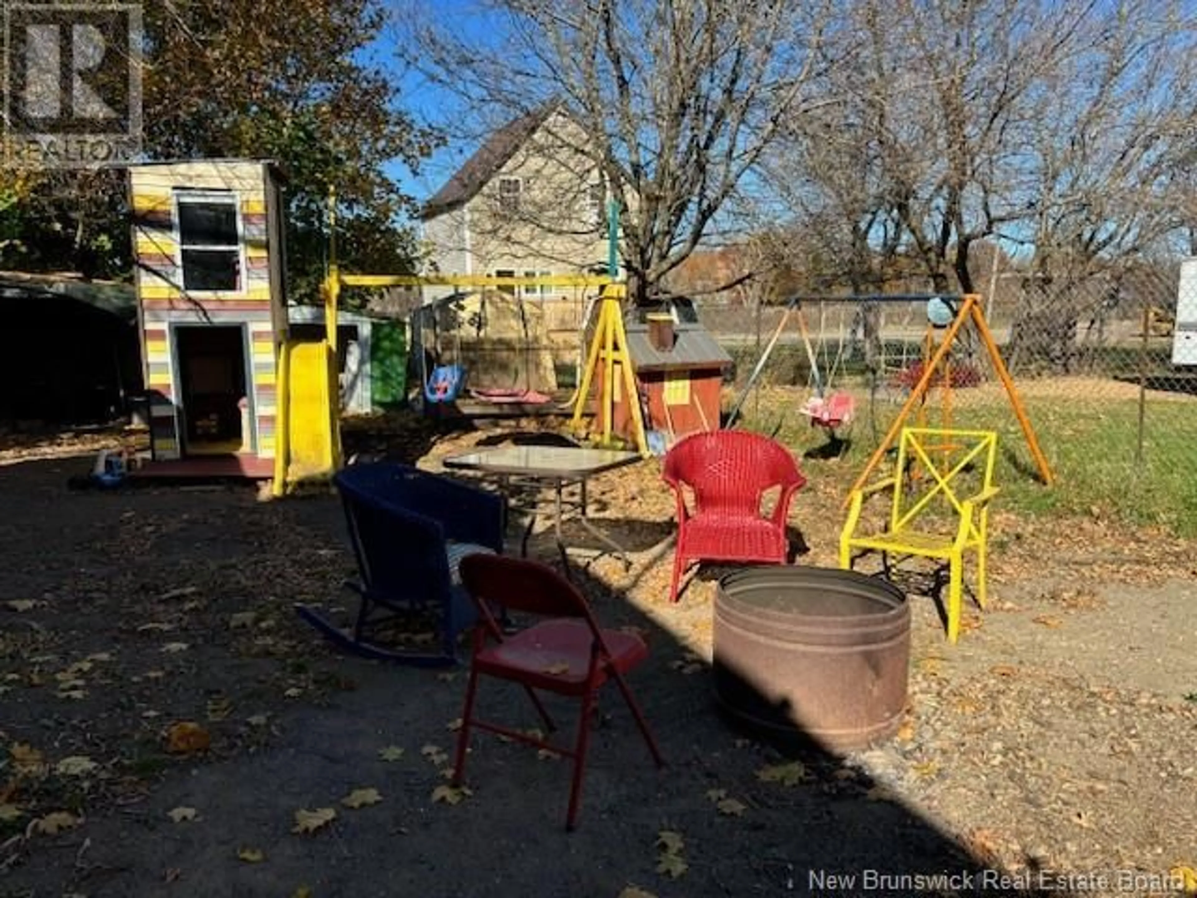 Patio, the fenced backyard for 91 Nelson Street, Sussex New Brunswick E4E1V6