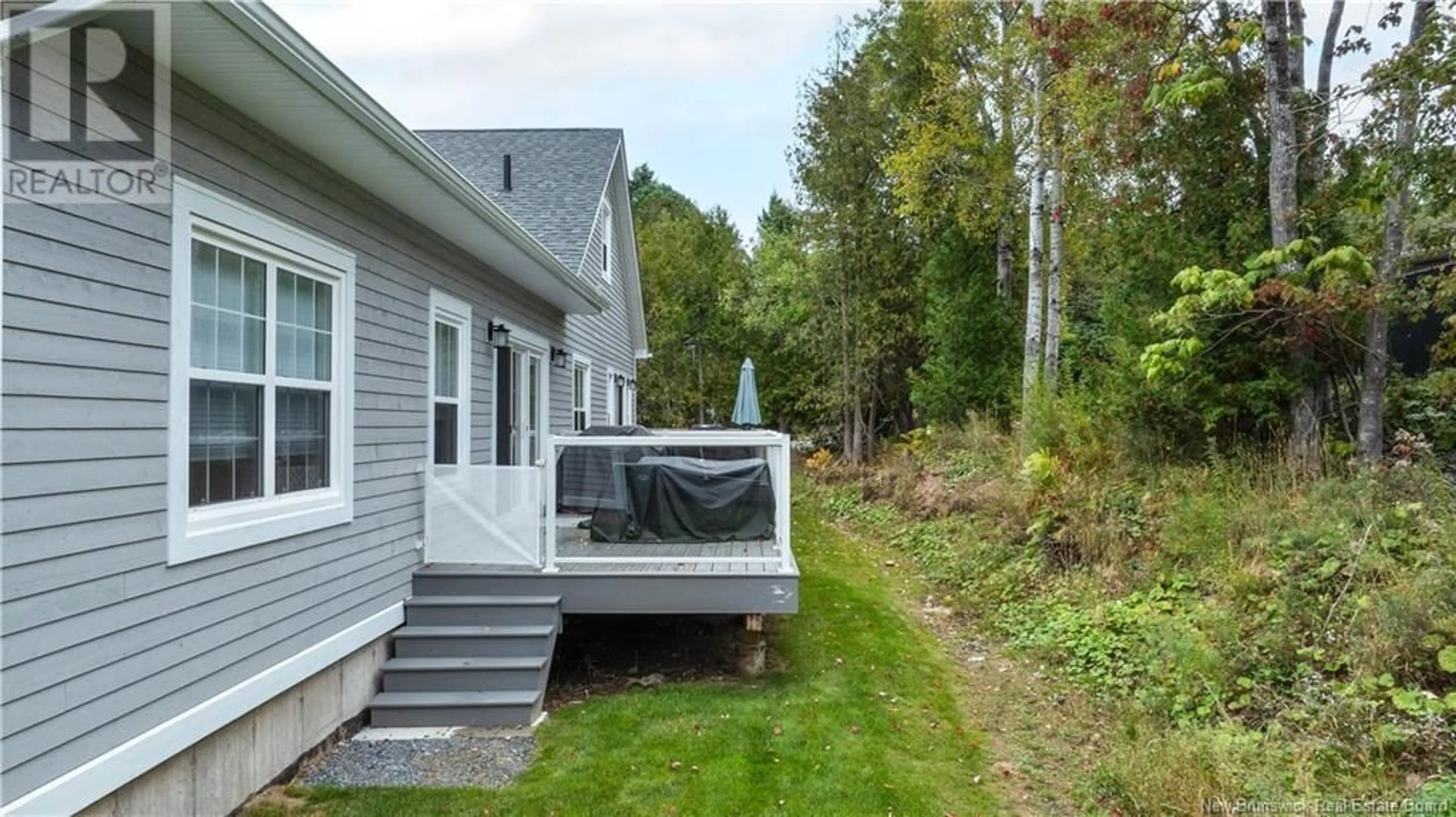 Patio, the fenced backyard for 3 Balmoral Boulevard, Rothesay New Brunswick E2E0T7