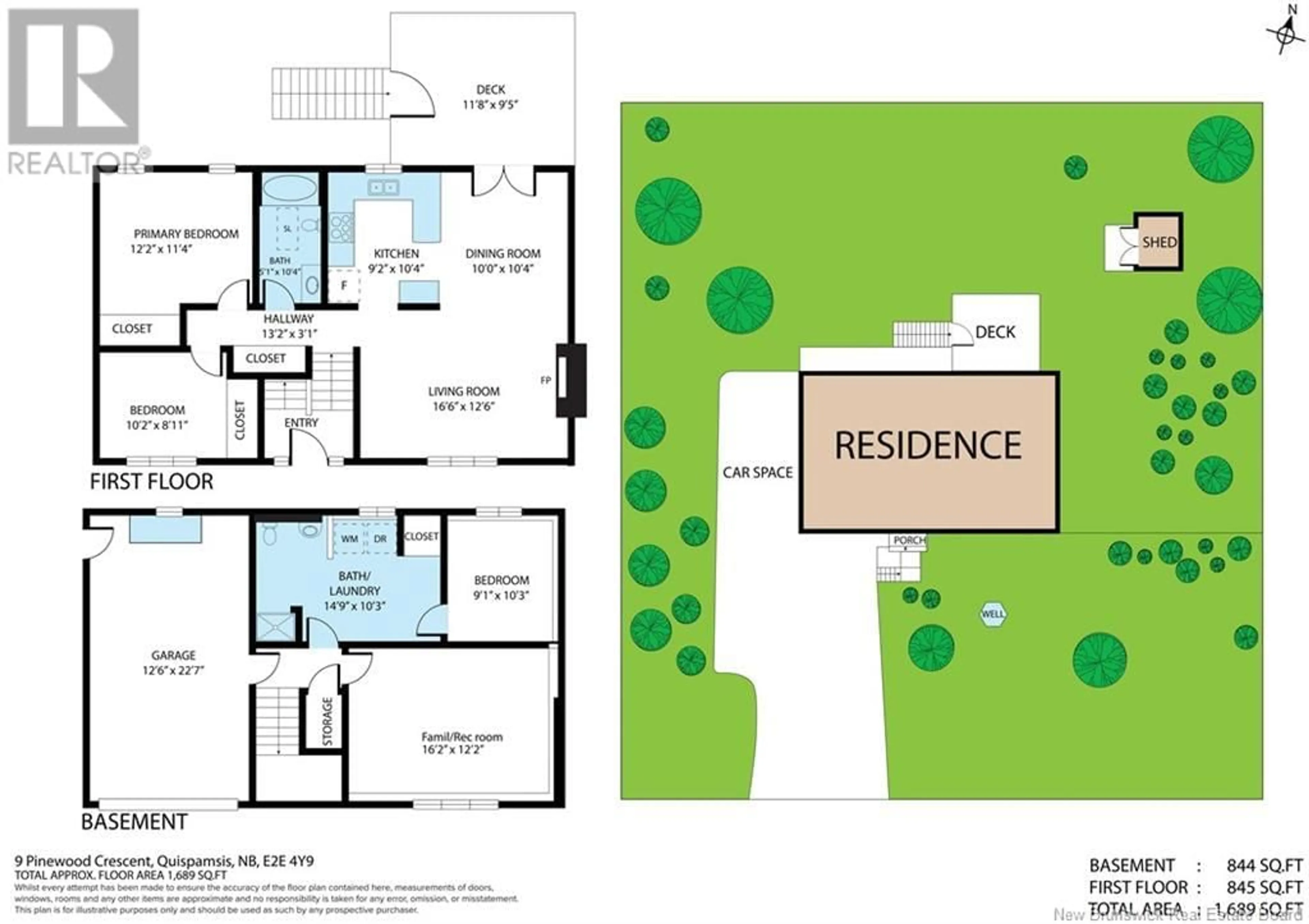 Floor plan for 9 Pinewood Crescent, Quispamsis New Brunswick E2E4Y9