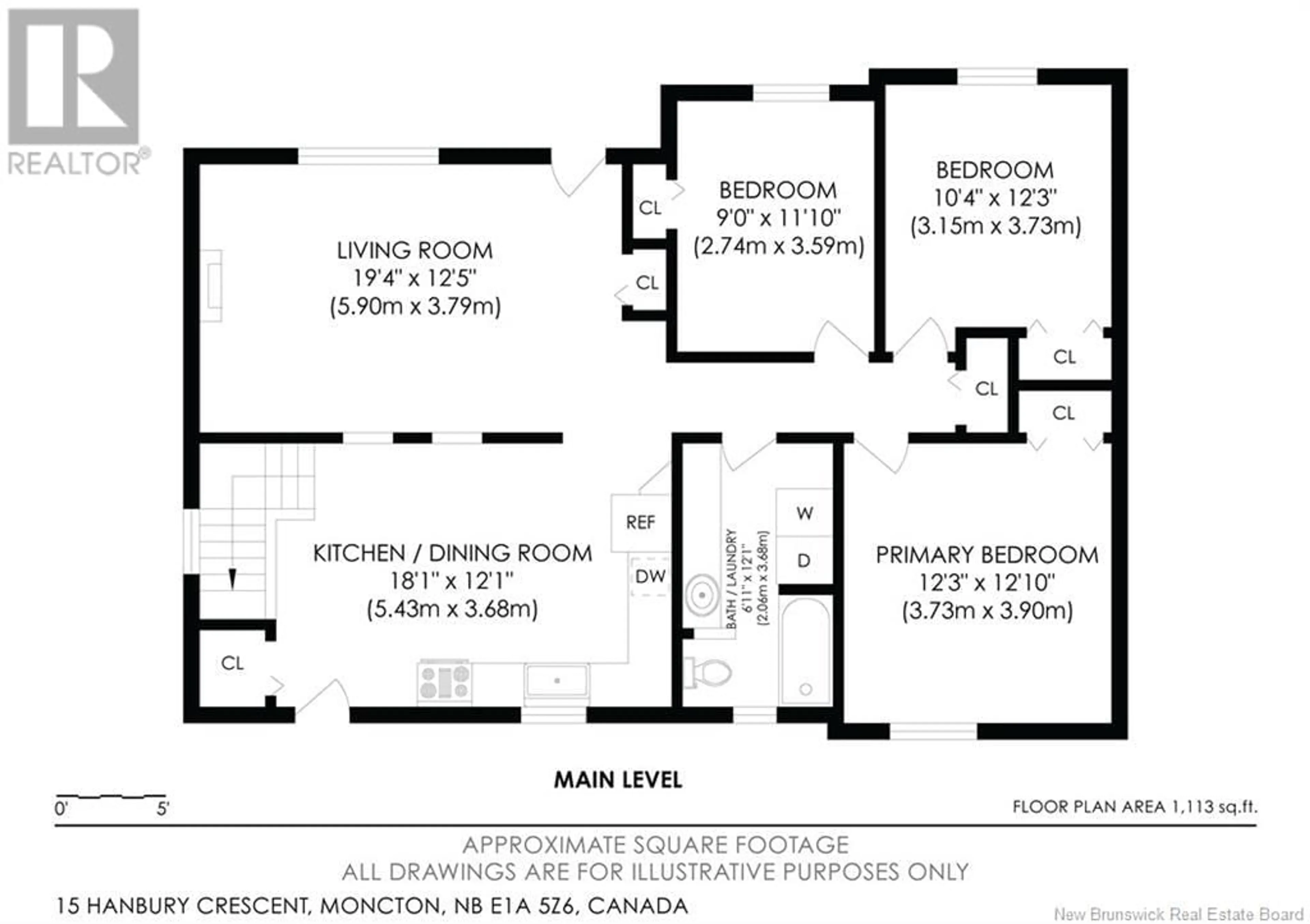 Floor plan for 15 Hanbury Crescent, Moncton New Brunswick E1A5Z6