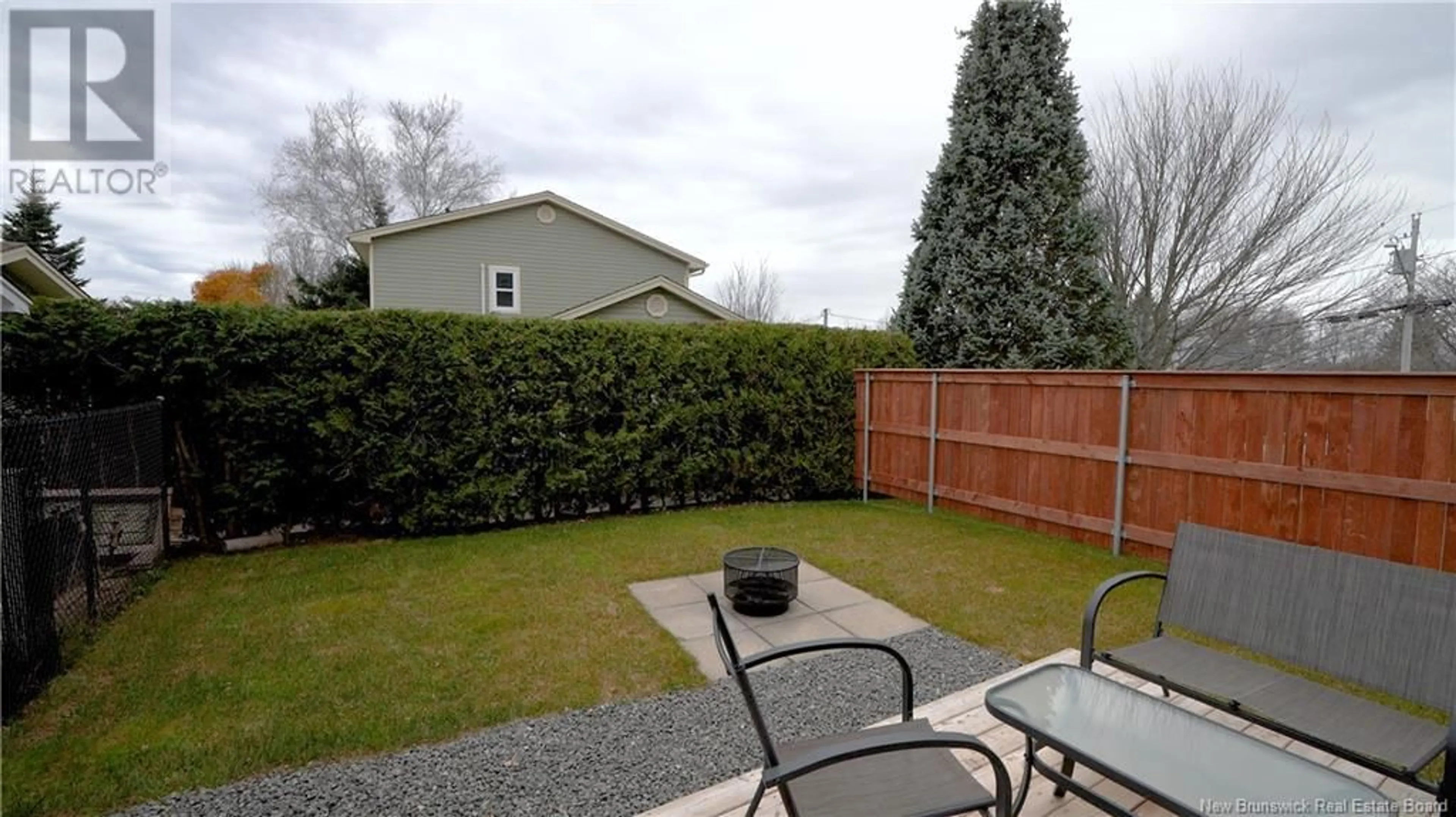 Patio, the fenced backyard for 469 Amirault Street, Dieppe New Brunswick E1A6R6