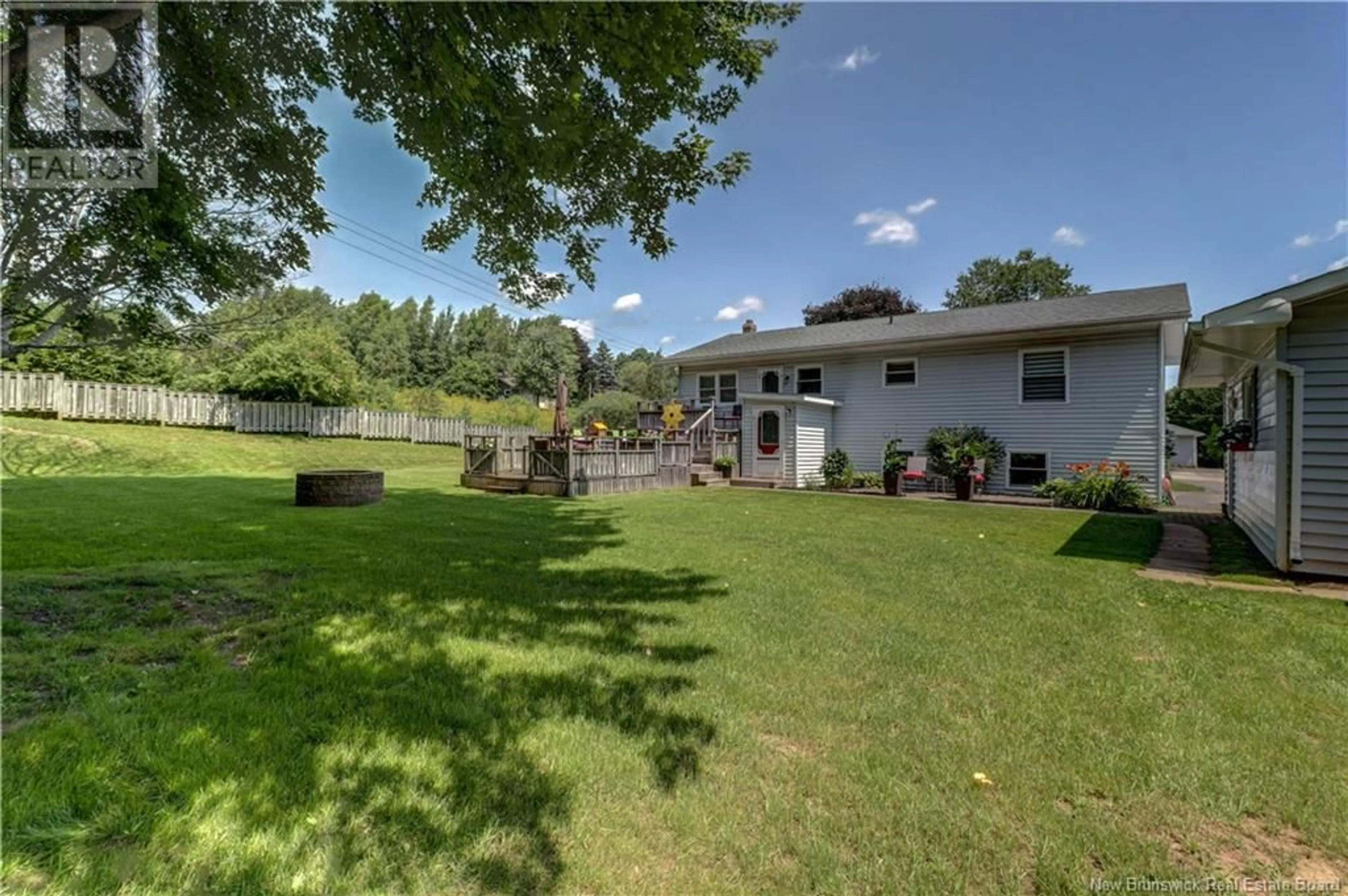 Patio, the fenced backyard for 28 Maxwell Drive, Sussex New Brunswick E4E2E2