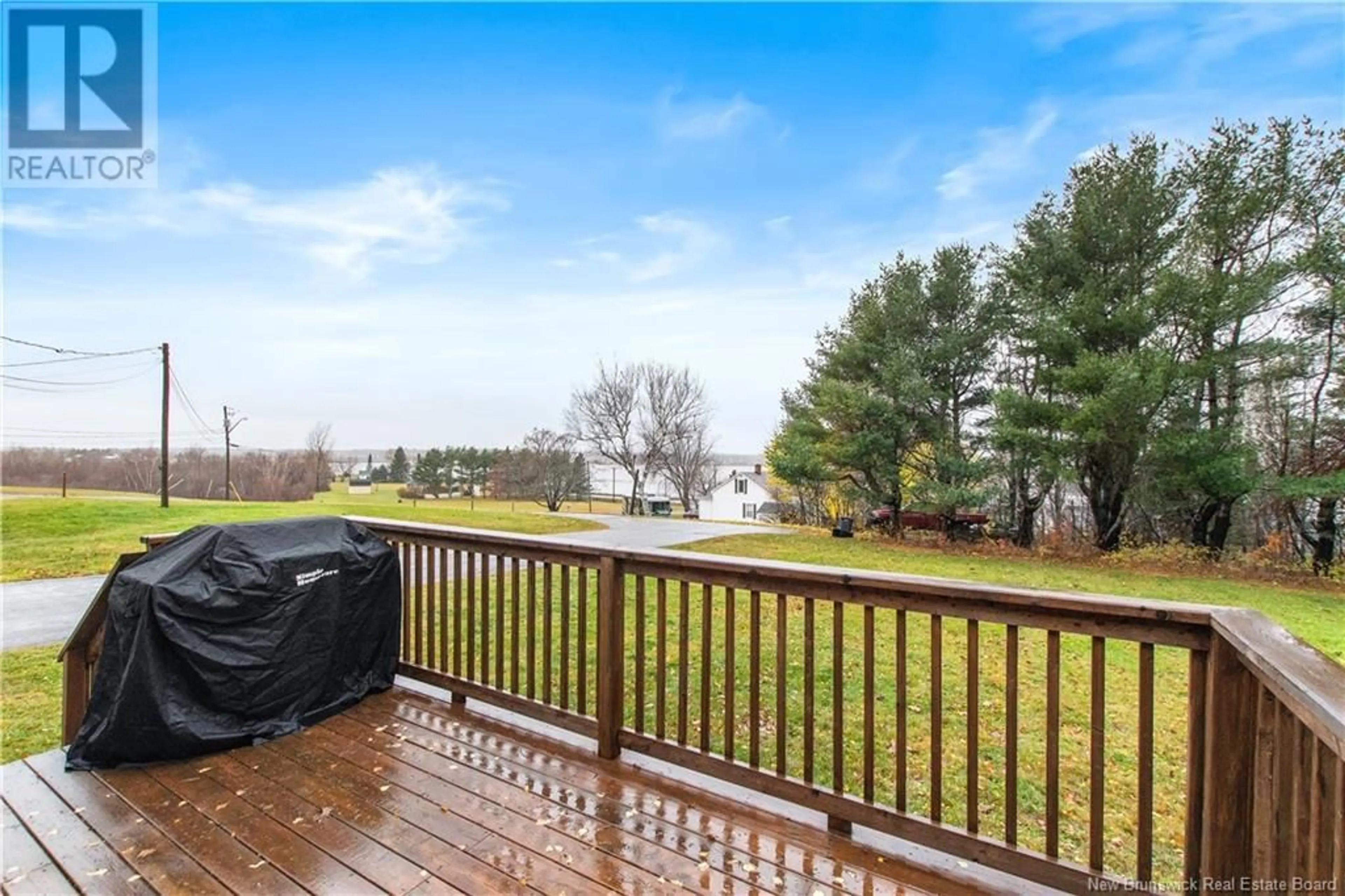 Patio, the fenced backyard for 17 Maillet Lane, Dixon Point New Brunswick E4S3Y3