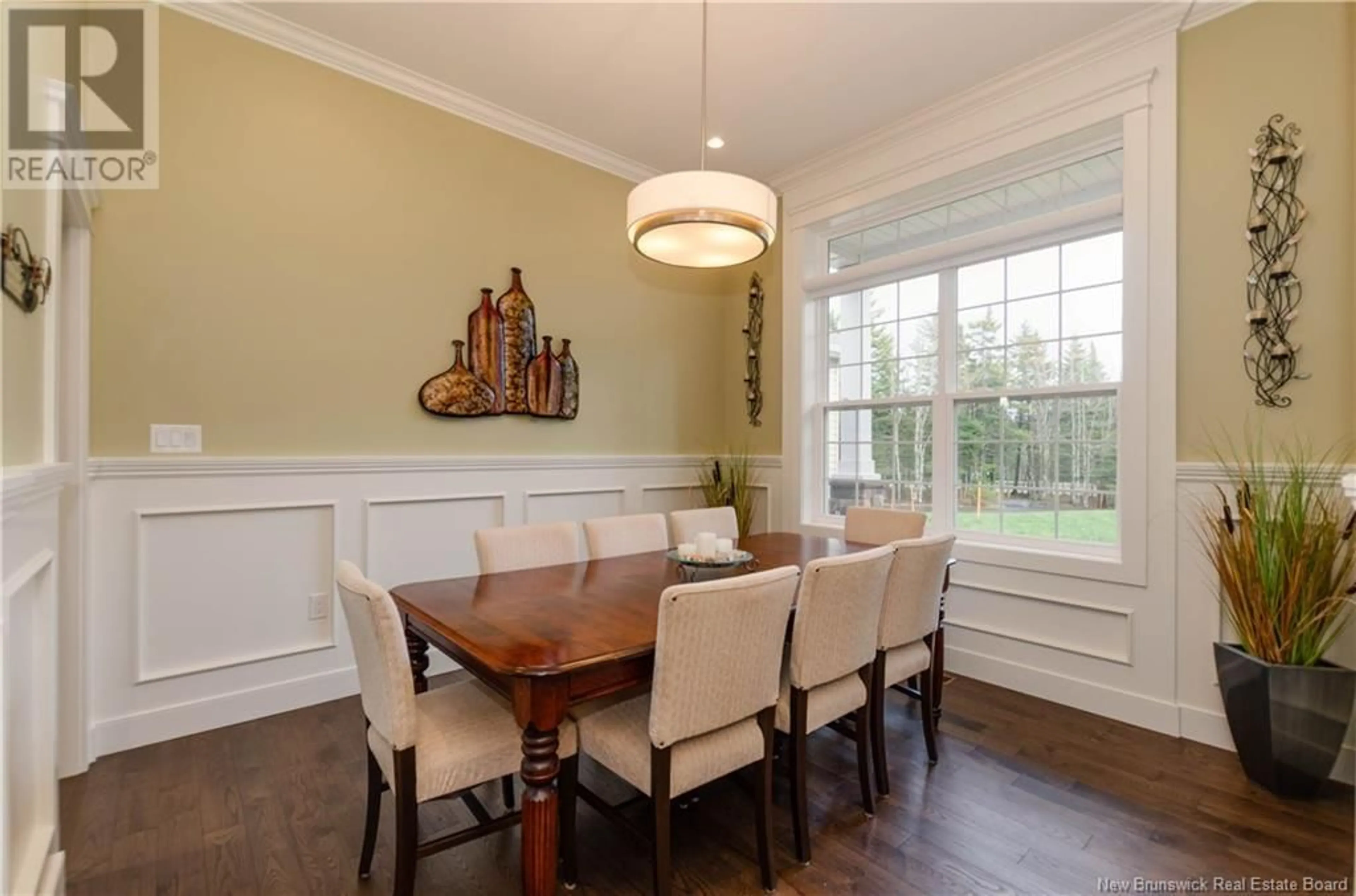 Dining room, wood floors, cottage for 29 Amber Ridge Court, Berry Mills New Brunswick E1G5R3