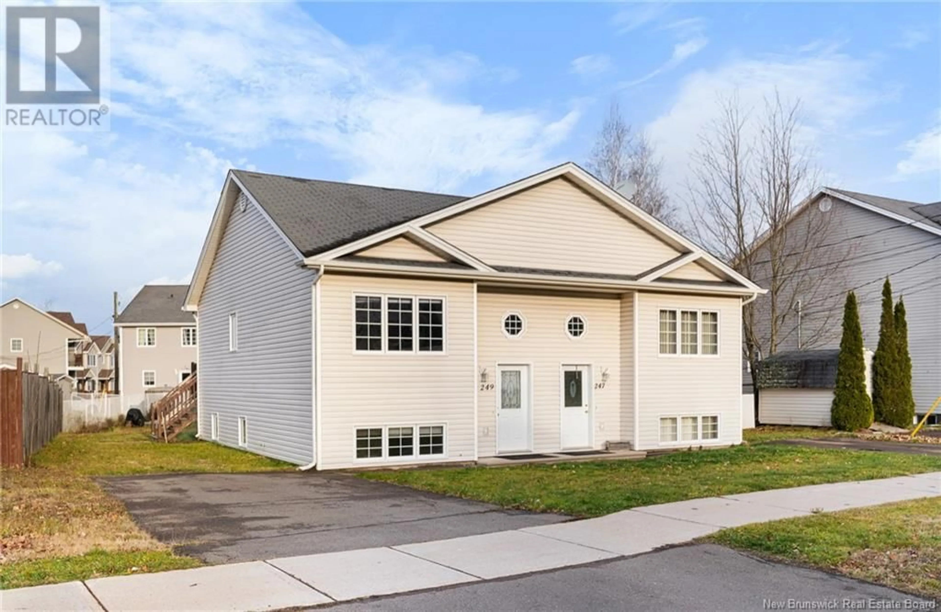 Frontside or backside of a home, the front or back of building for 247-249 Glencairn Drive, Moncton New Brunswick E1G5G7