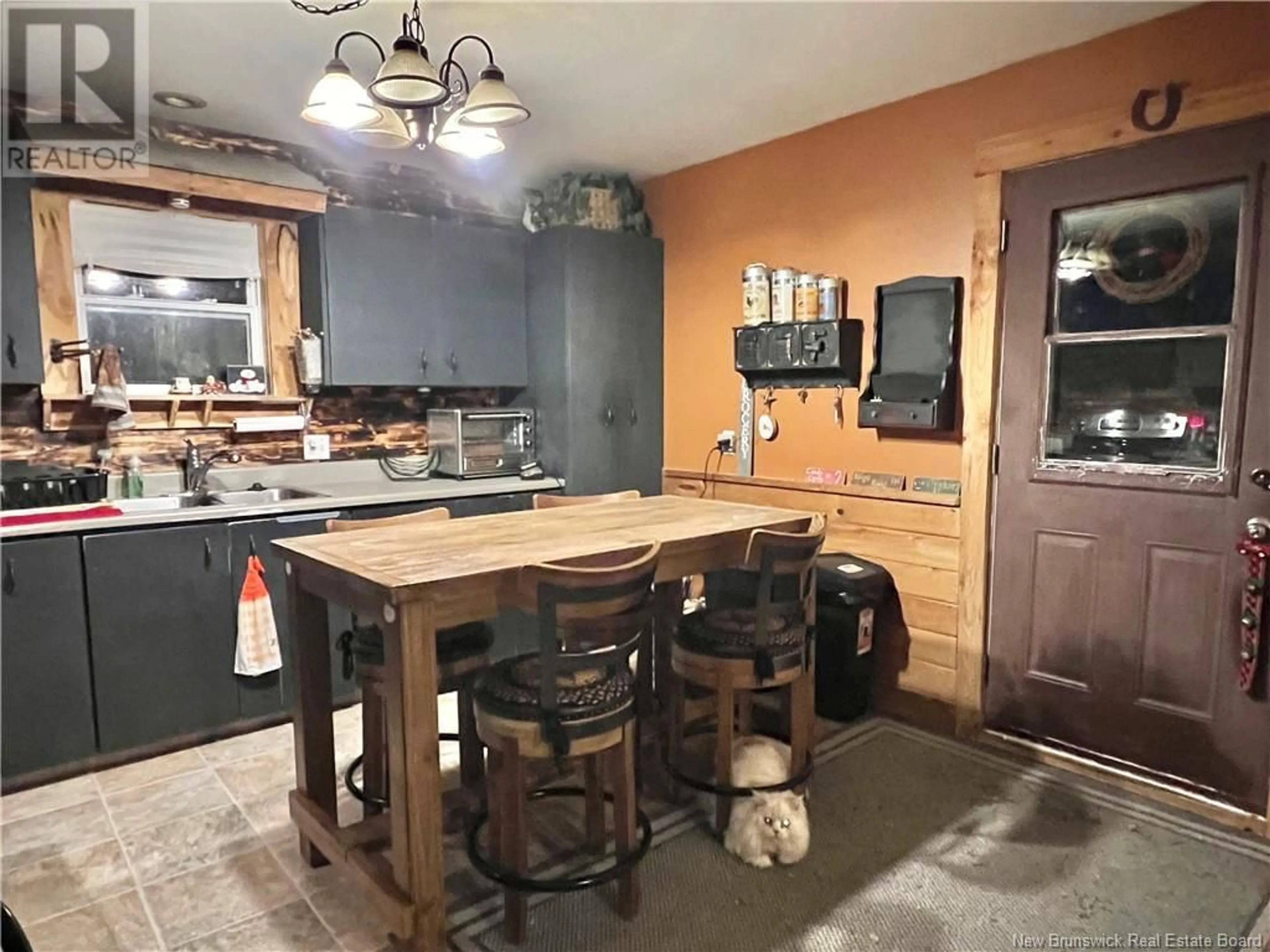 Kitchen, wood floors, cottage for 534 Bourgoin Road, Saint-André New Brunswick E3Y1G5