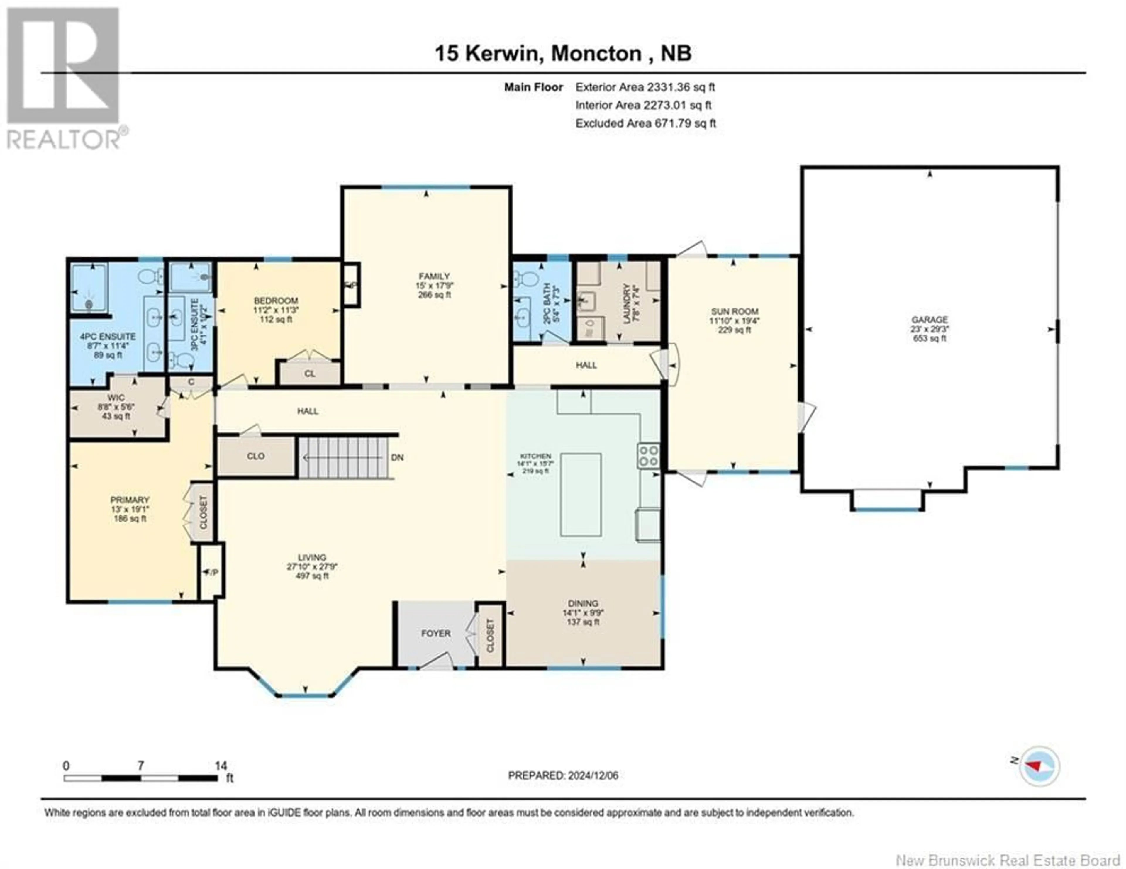 Floor plan for 15 Kervin Crescent, Moncton New Brunswick E1H3L4