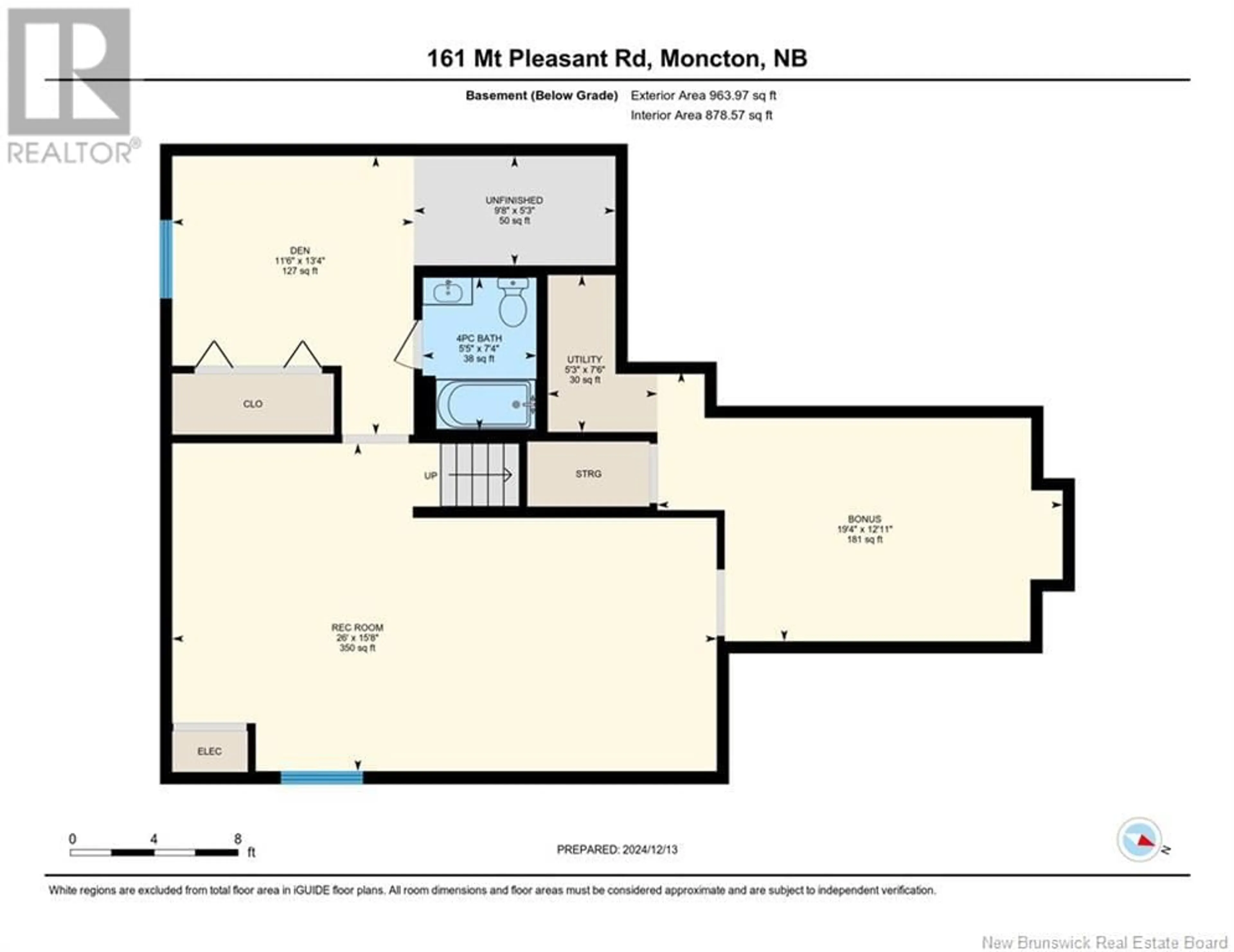 Floor plan for 161 Mount Pleasant Road, Moncton New Brunswick E1G5J4