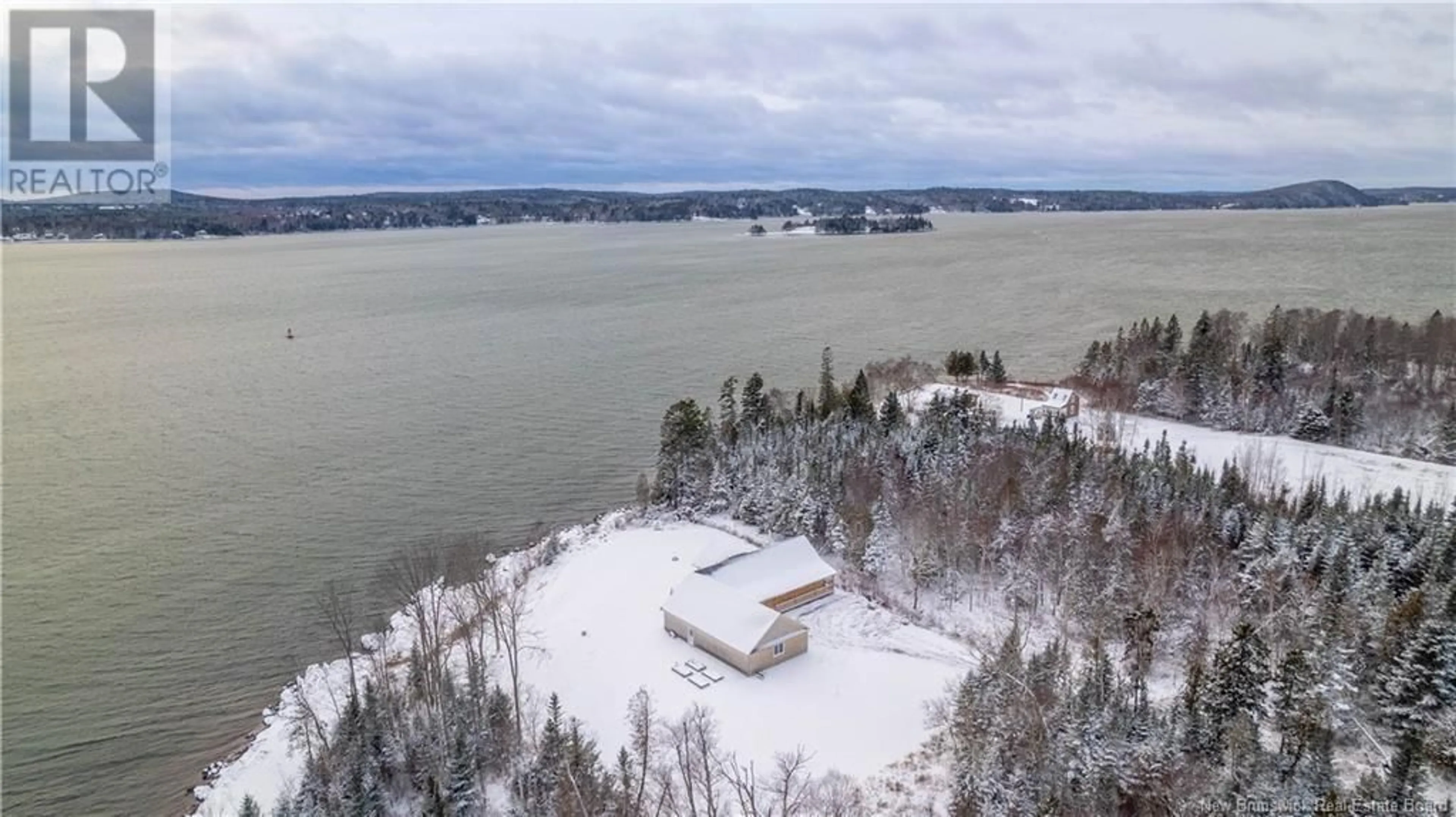 A pic from outside/outdoor area/front of a property/back of a property/a pic from drone, water/lake/river/ocean view for 3580 127 Route, Bayside New Brunswick E5B2V3