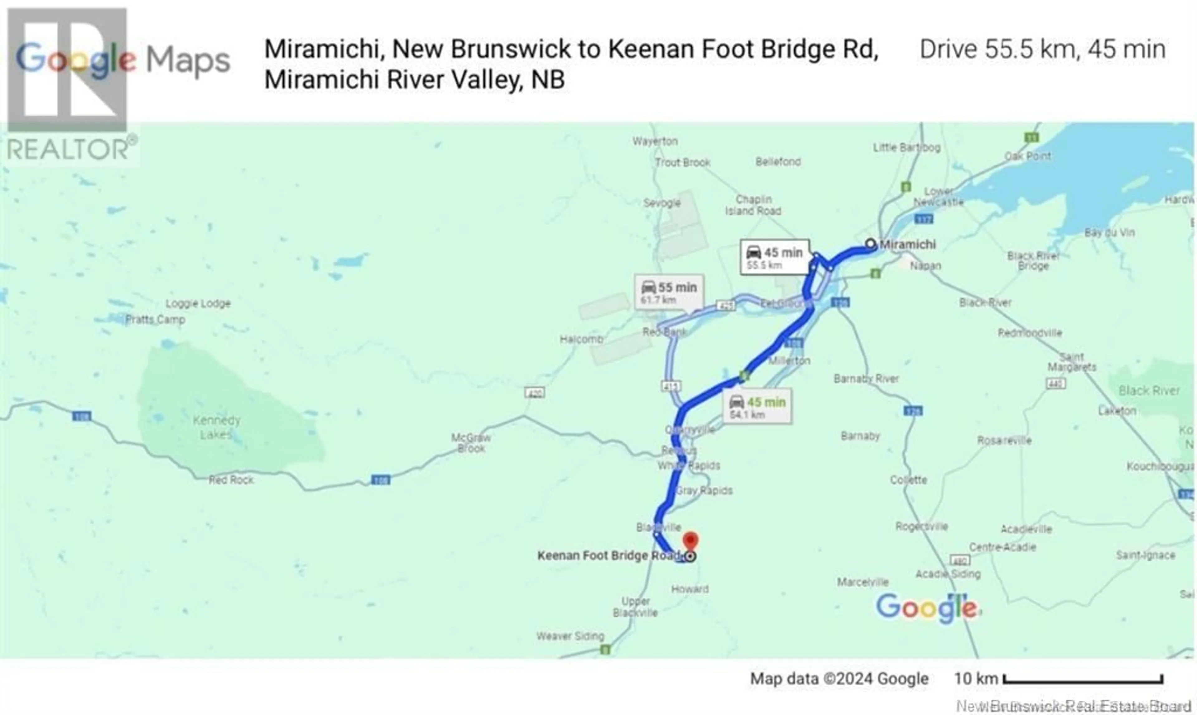 Picture of a map for 12 Keenans Footbridge Road, Keenans New Brunswick E9B2G1