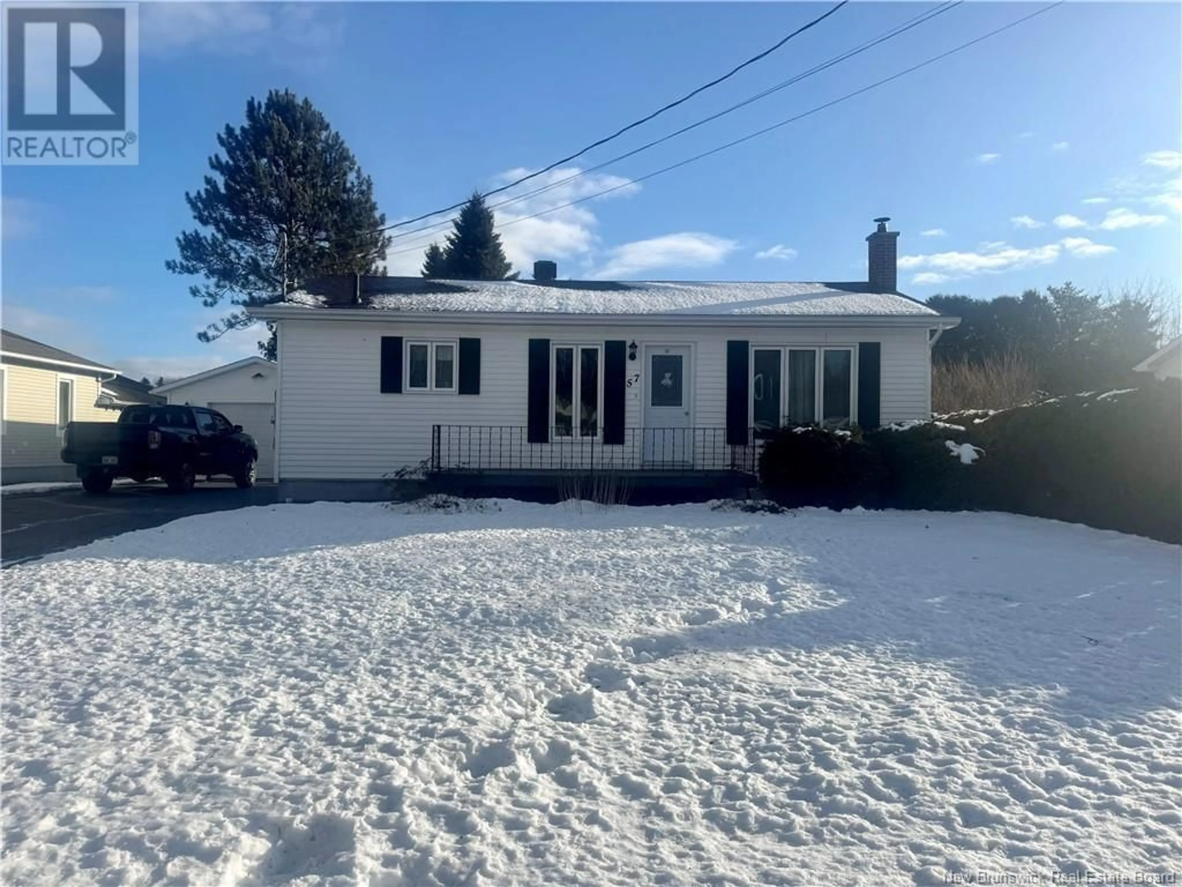 A pic from outside/outdoor area/front of a property/back of a property/a pic from drone, street for 57 des Soeurs Street, Saint-Jacques New Brunswick E7B1G7