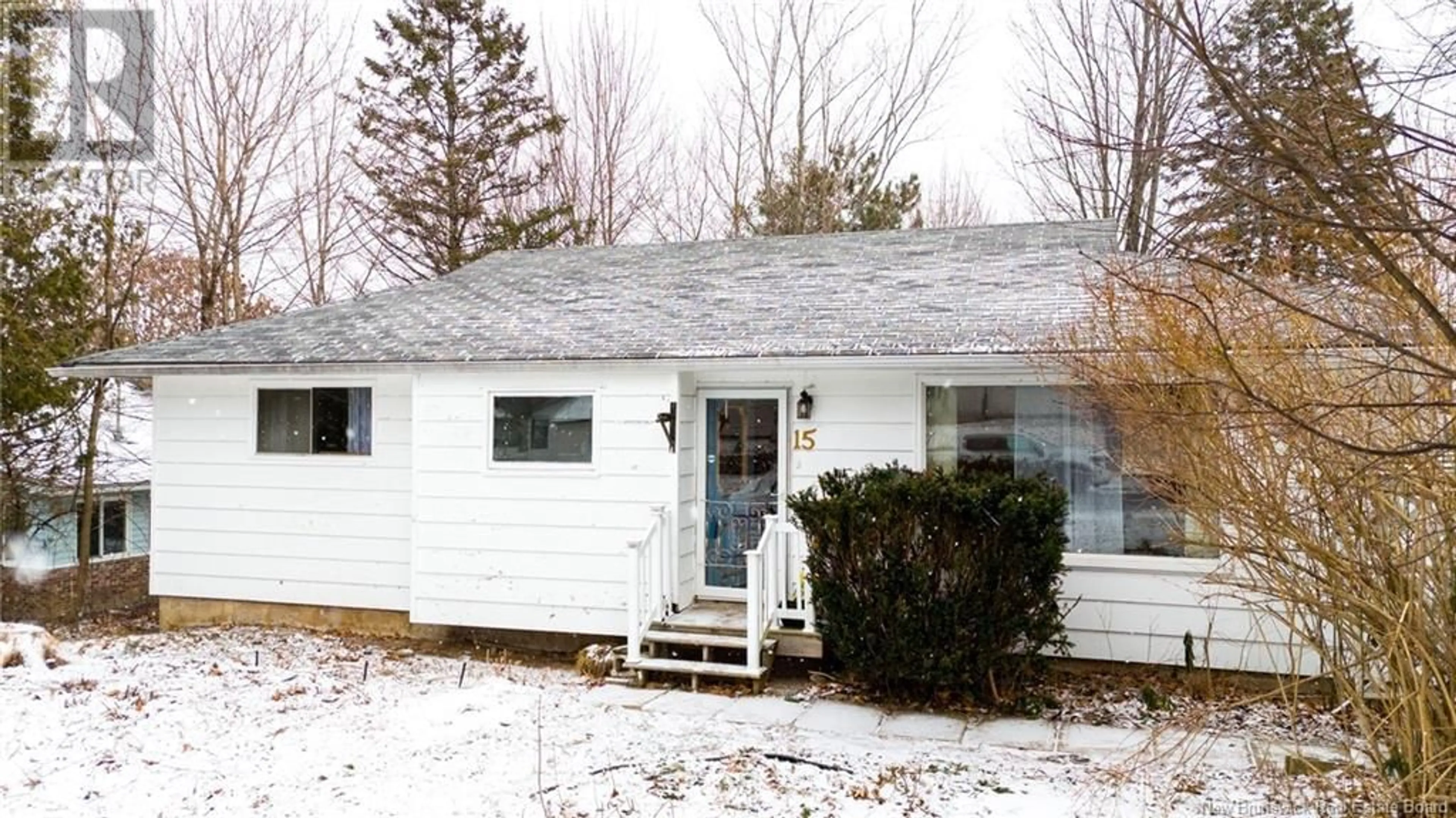 Home with vinyl exterior material, street for 15 Cambridge Crescent, Fredericton New Brunswick E3B4N8