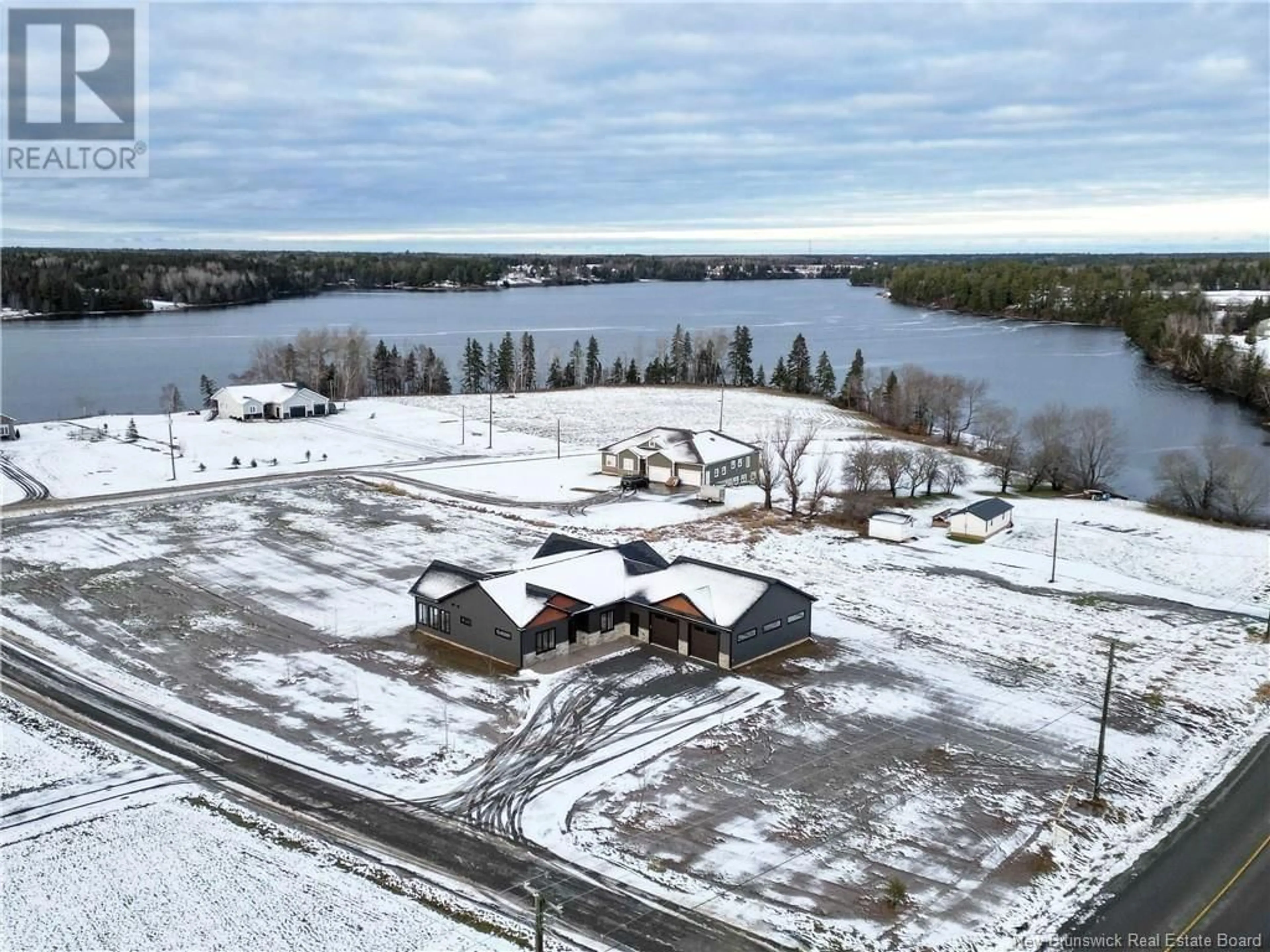 A pic from outside/outdoor area/front of a property/back of a property/a pic from drone, water/lake/river/ocean view for 10 Bear Creek Lane, Rexton New Brunswick E4T0C3