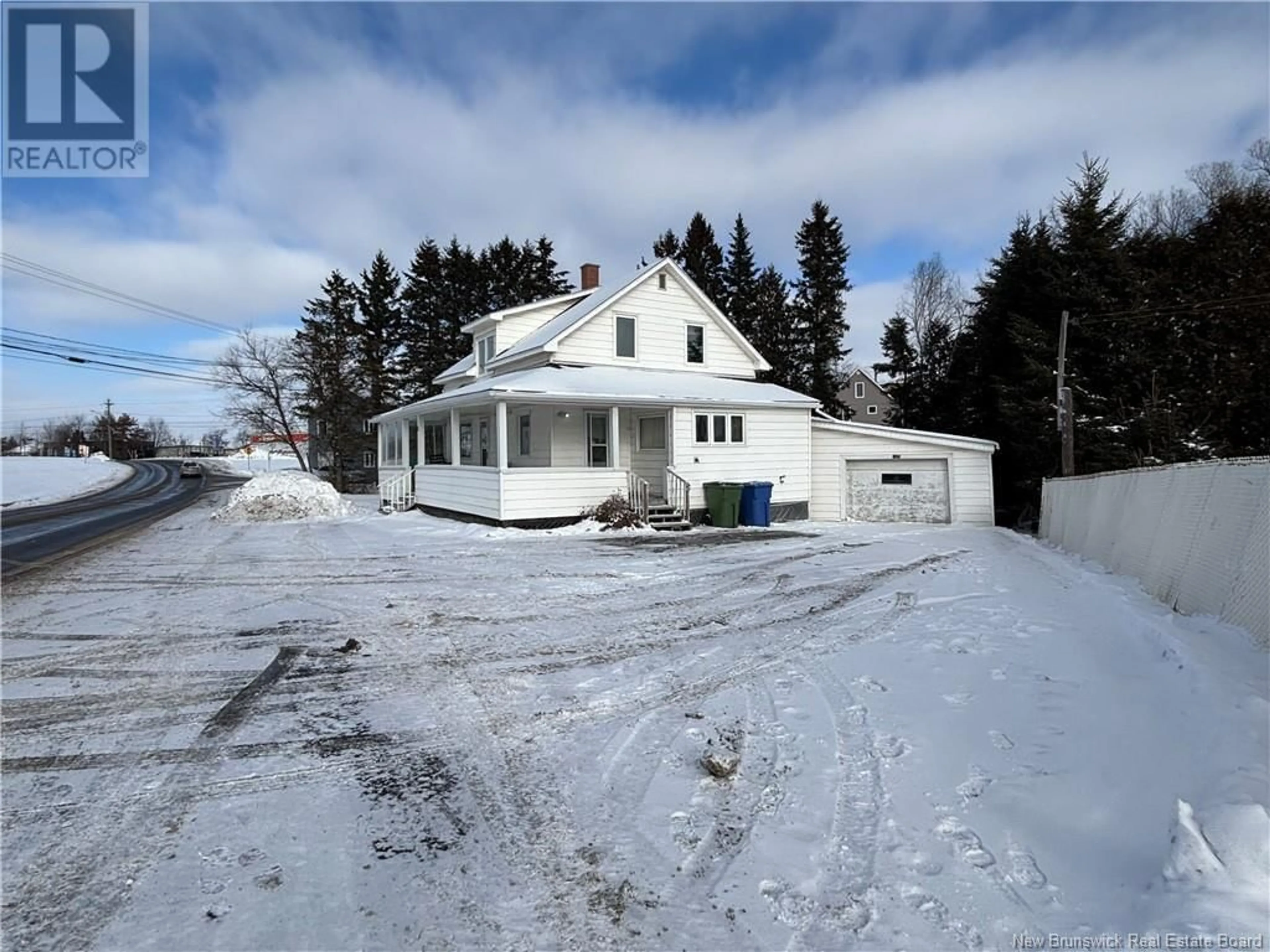 A pic from outside/outdoor area/front of a property/back of a property/a pic from drone, street for 51 Portage Road, Grand Falls New Brunswick E3Z2Y6