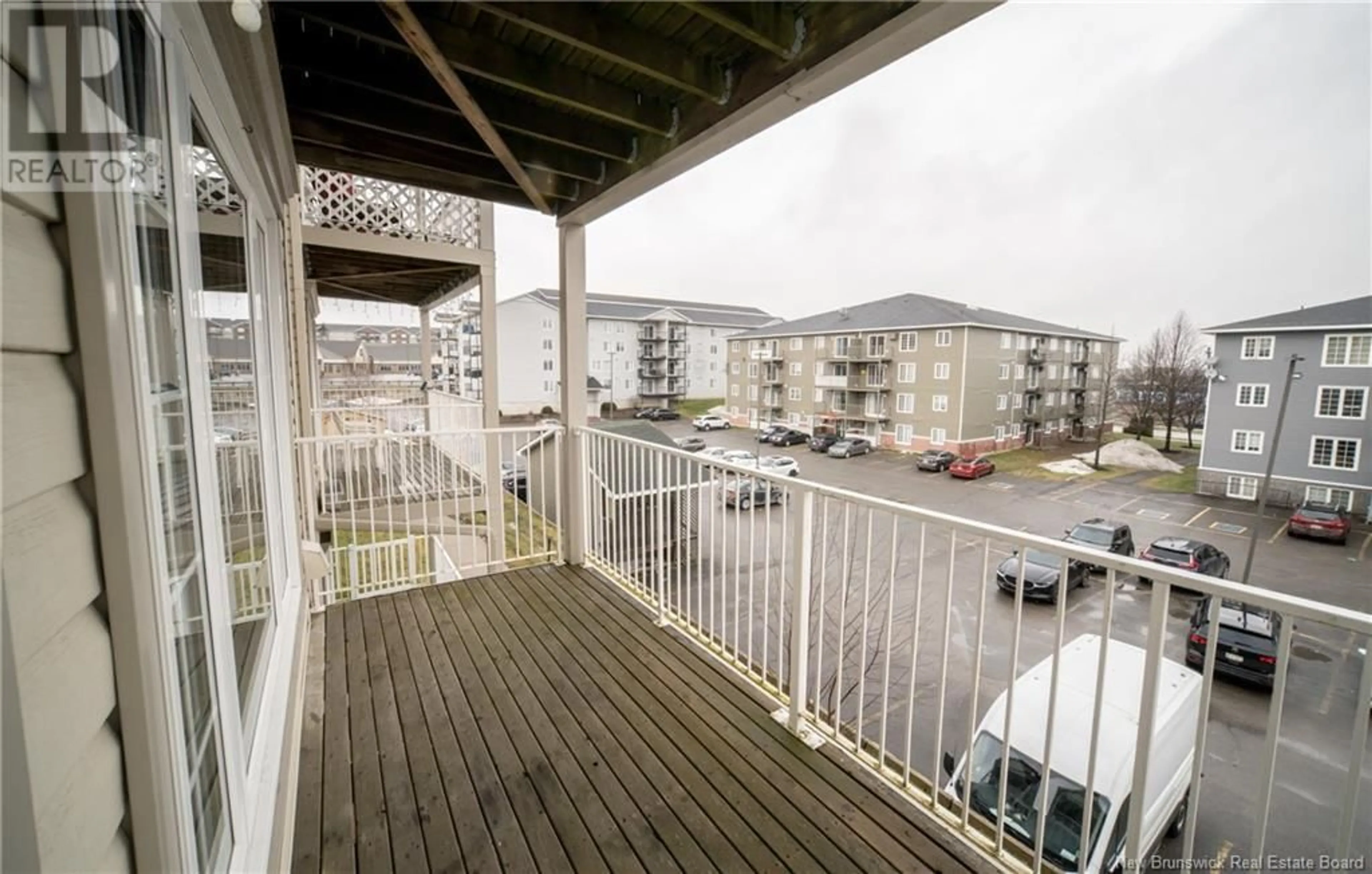 Balcony in the apartment, city buildings view from balcony for 35 Lian Street Unit# 8, Fredericton New Brunswick E3C0A2