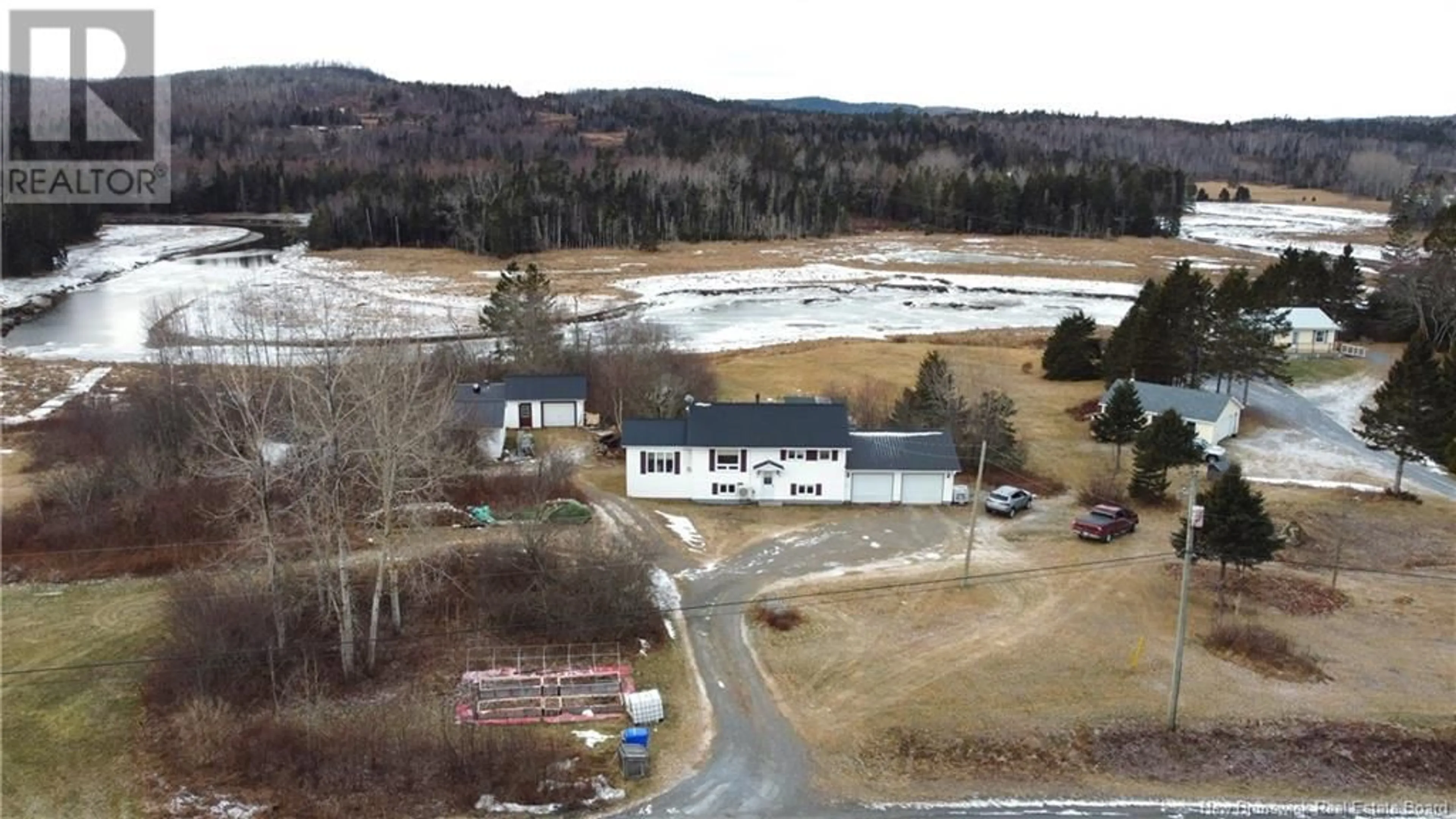 A pic from outside/outdoor area/front of a property/back of a property/a pic from drone, water/lake/river/ocean view for 49 Kerrs Ridge Road, Bocabec New Brunswick E5B3K6