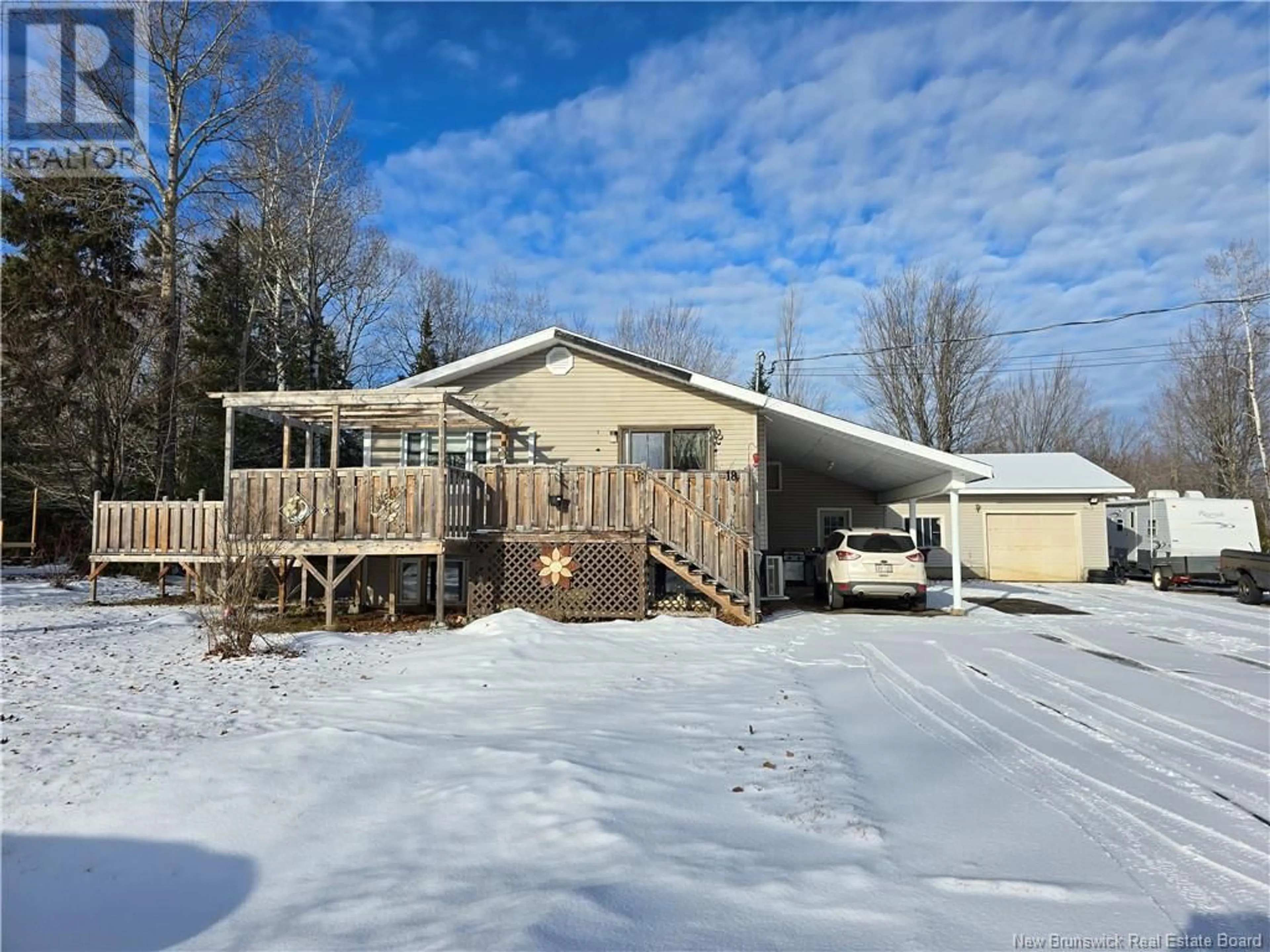 A pic from outside/outdoor area/front of a property/back of a property/a pic from drone, unknown for 18 Pine, South Tetagouche New Brunswick E2A4Z3