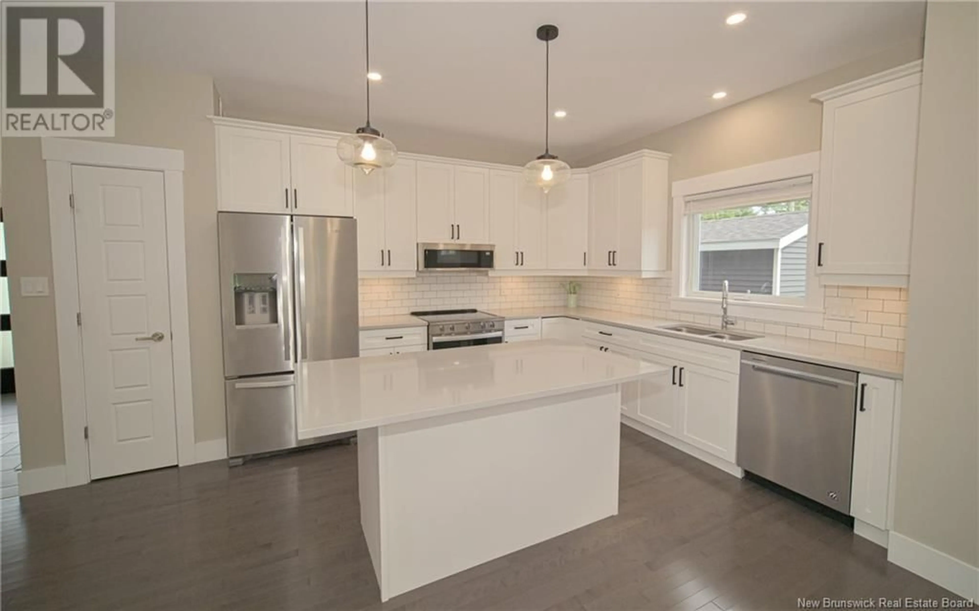 Open concept kitchen, ceramic/tile floor for 46 Whisperwood Drive, Fredericton New Brunswick E3C0J7