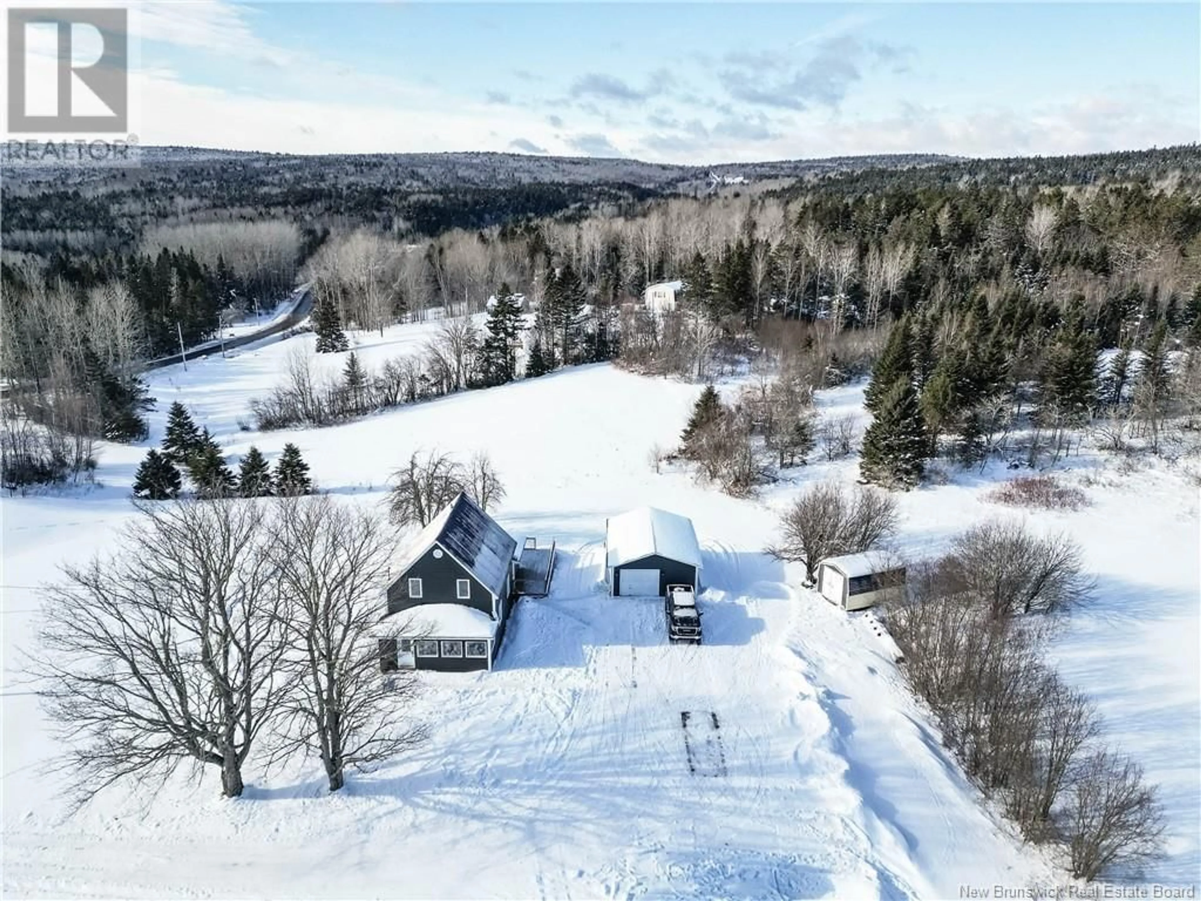 A pic from outside/outdoor area/front of a property/back of a property/a pic from drone, mountain view for 10 Albert Mines Road, Edgetts Landing New Brunswick E4H1R9