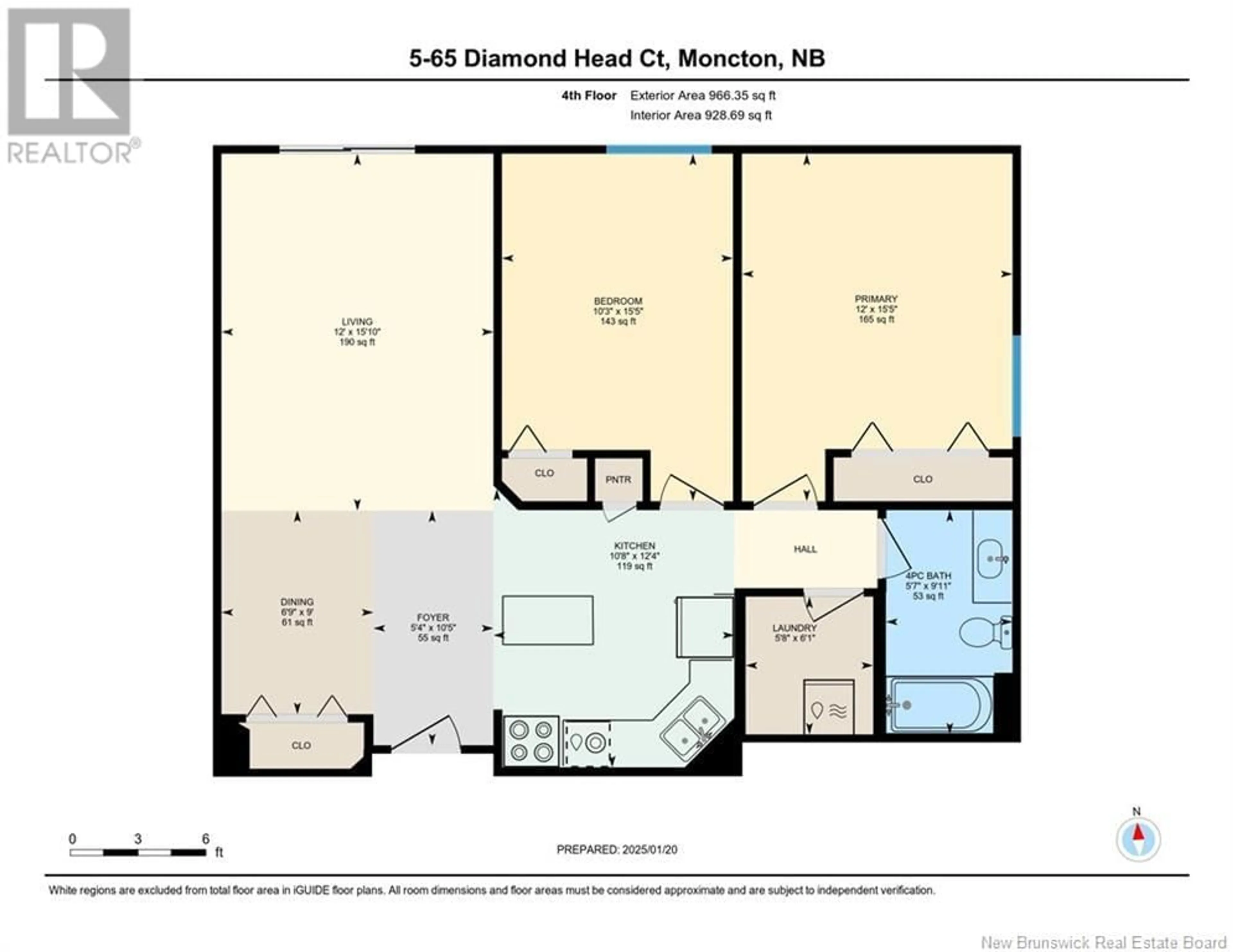 Floor plan for 65 Diamond Head Court Unit# 405, Moncton New Brunswick E1G0V6