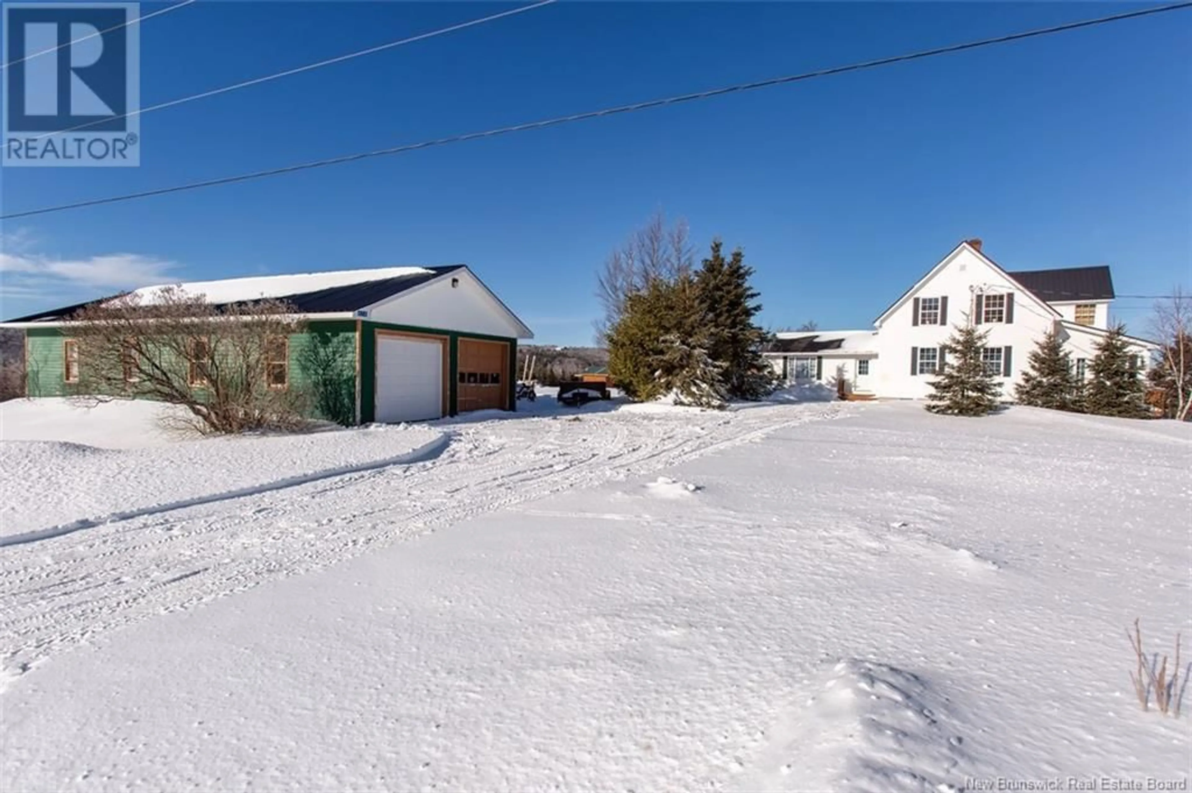 A pic from outside/outdoor area/front of a property/back of a property/a pic from drone, street for 414 Hillside Drive, Elgin New Brunswick E4Z1X1