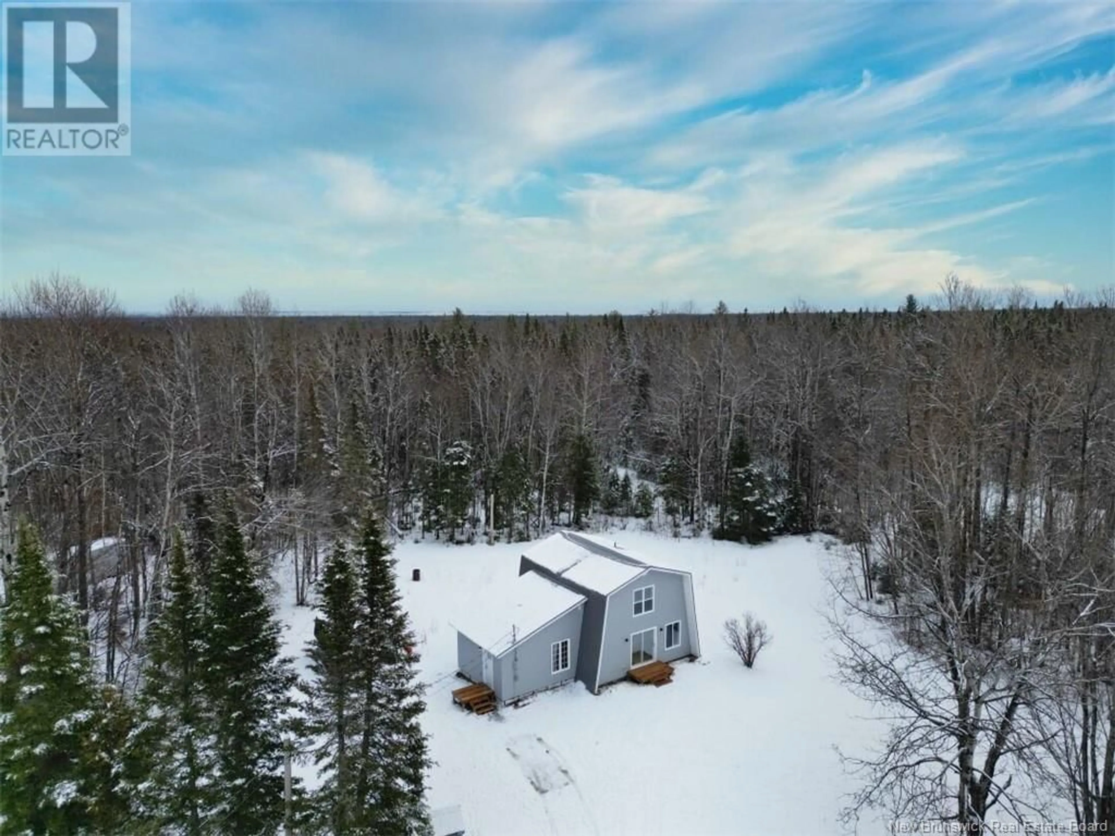 A pic from outside/outdoor area/front of a property/back of a property/a pic from drone, forest/trees view for 287 Rio Grande, Rio Grande New Brunswick E2A6Y9