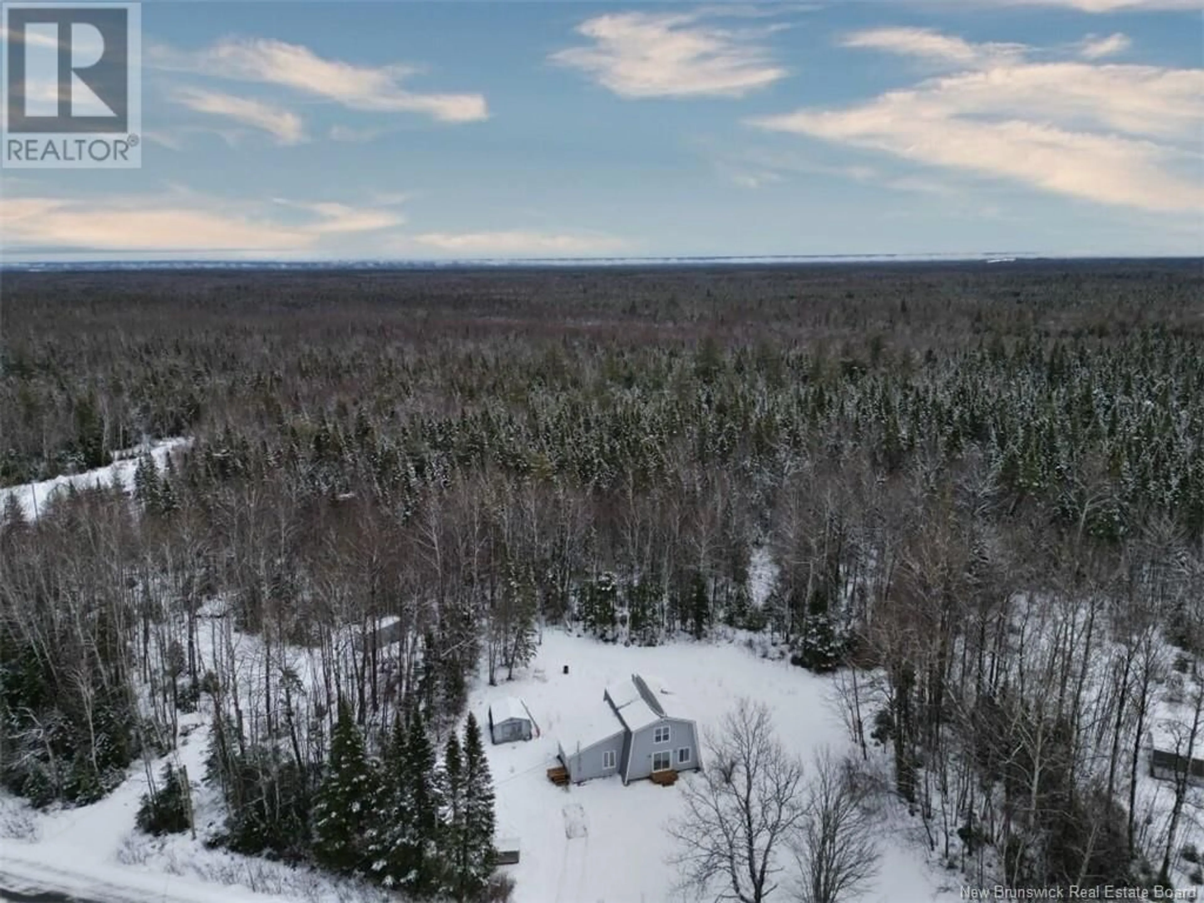 A pic from outside/outdoor area/front of a property/back of a property/a pic from drone, forest/trees view for 287 Rio Grande, Rio Grande New Brunswick E2A6Y9