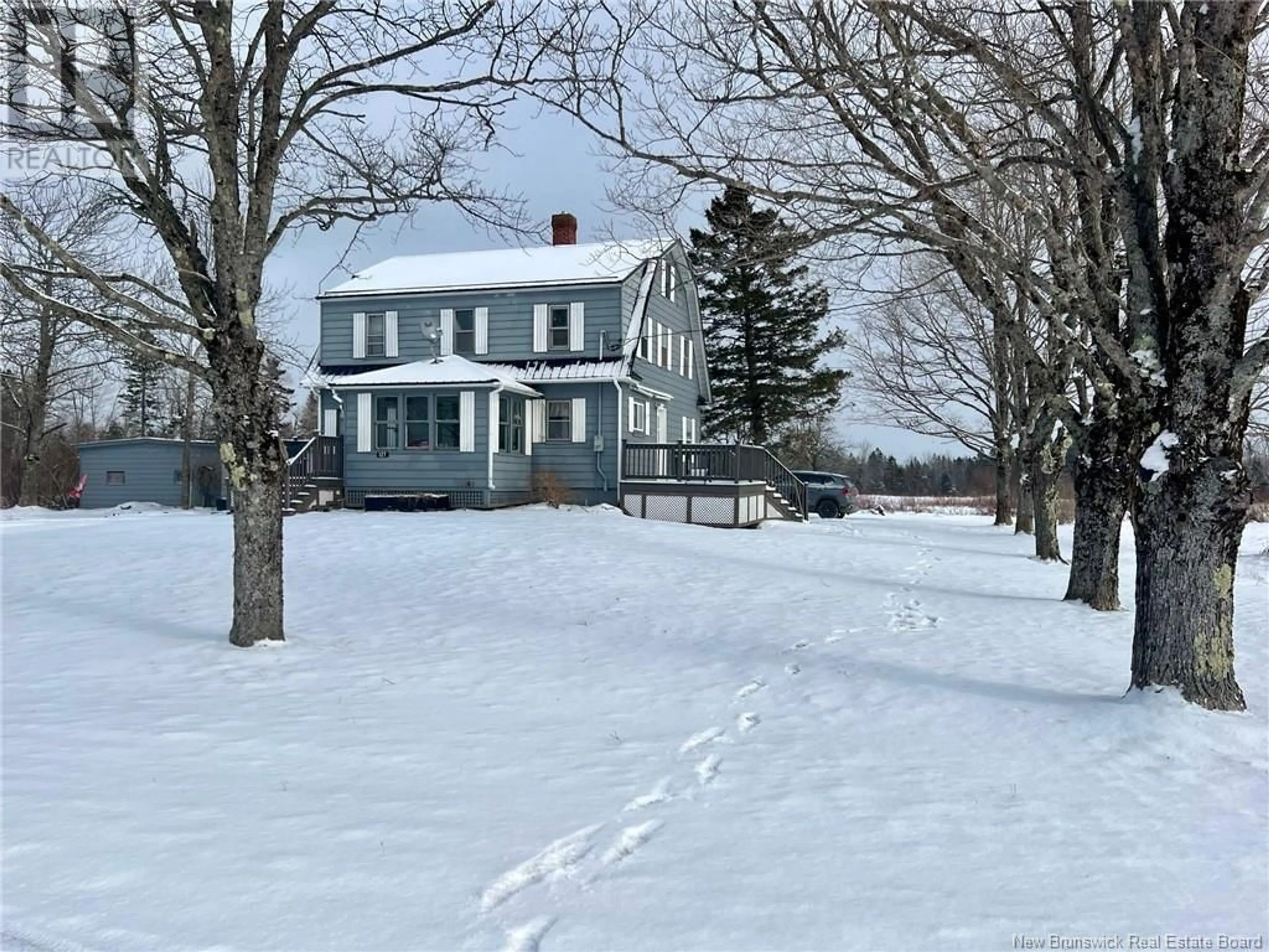 A pic from outside/outdoor area/front of a property/back of a property/a pic from drone, street for 127 Frog Lake Road, Harvey New Brunswick E6K2E1