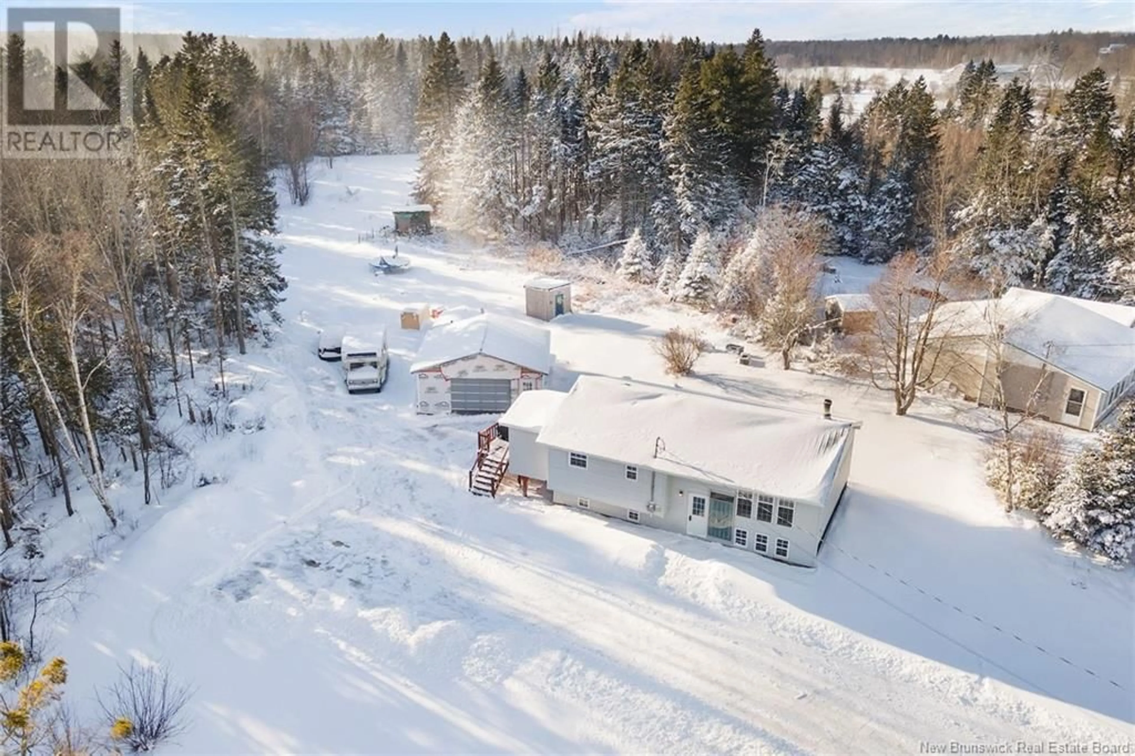 A pic from outside/outdoor area/front of a property/back of a property/a pic from drone, street for 1077 Kingsley Road, Birdton New Brunswick E3A6C8