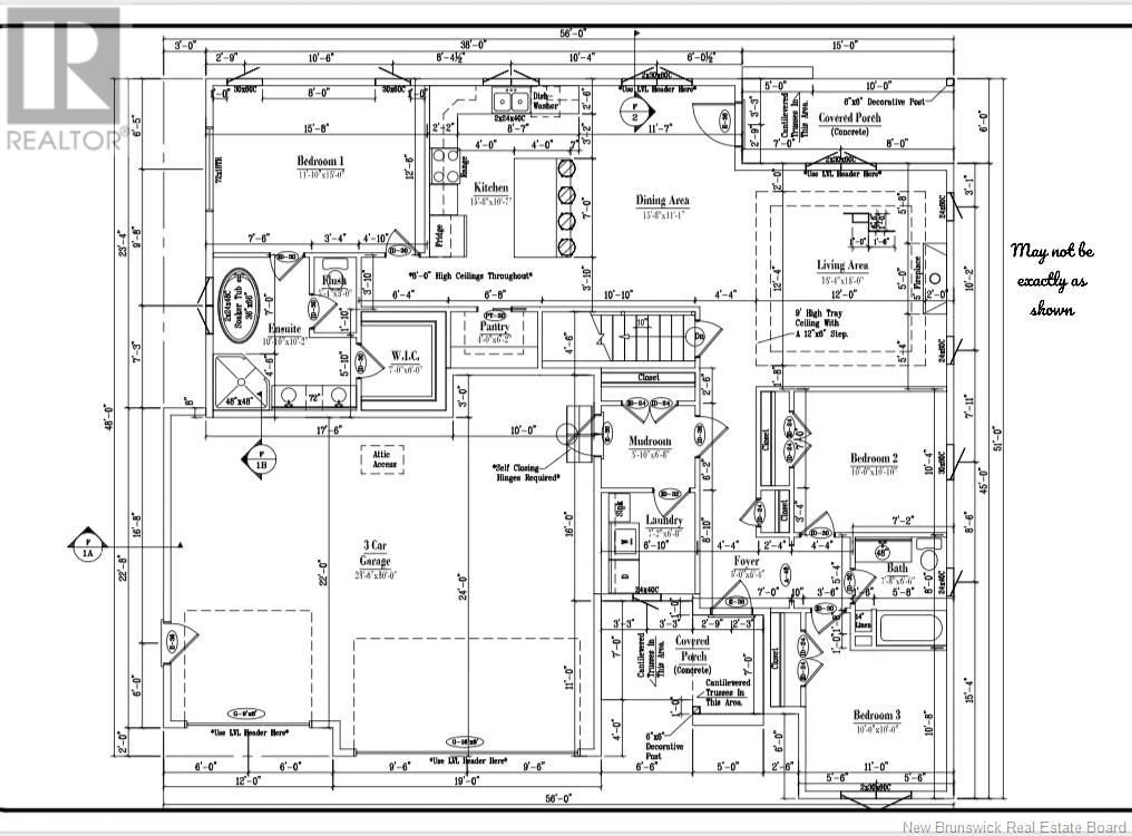 Floor plan for House and Lot 2017-18 A&J Crescent, Killarney Road New Brunswick E3G9E2