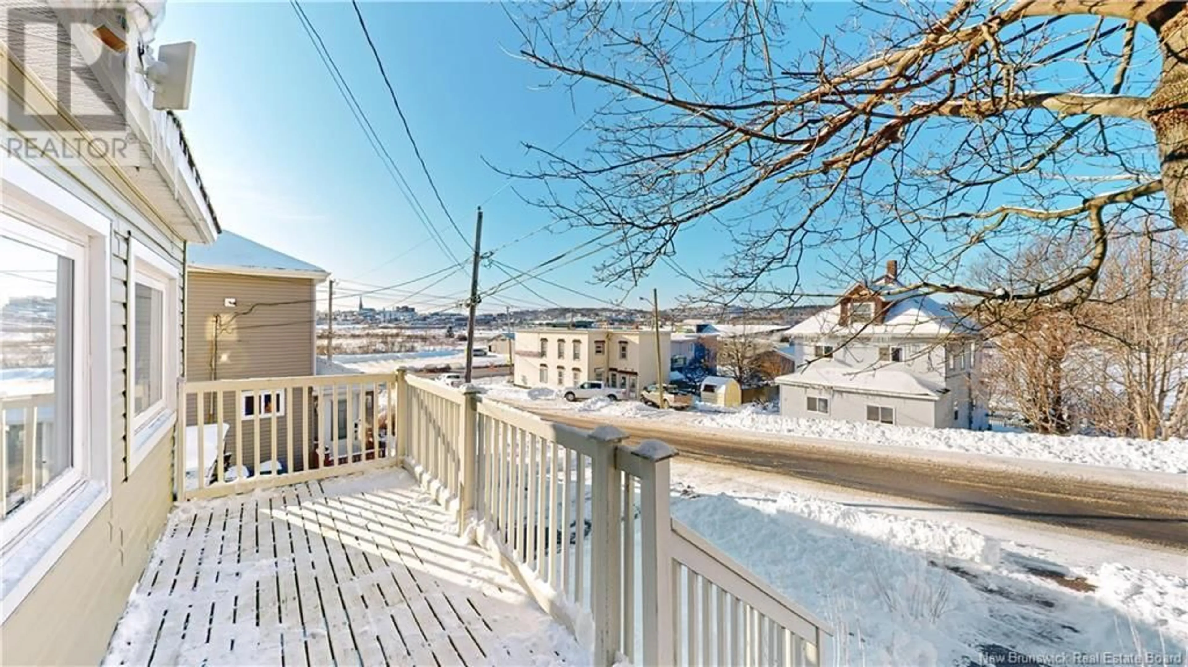 Patio, city buildings view from balcony for 10 Edith Avenue, Saint John New Brunswick E2J1P1