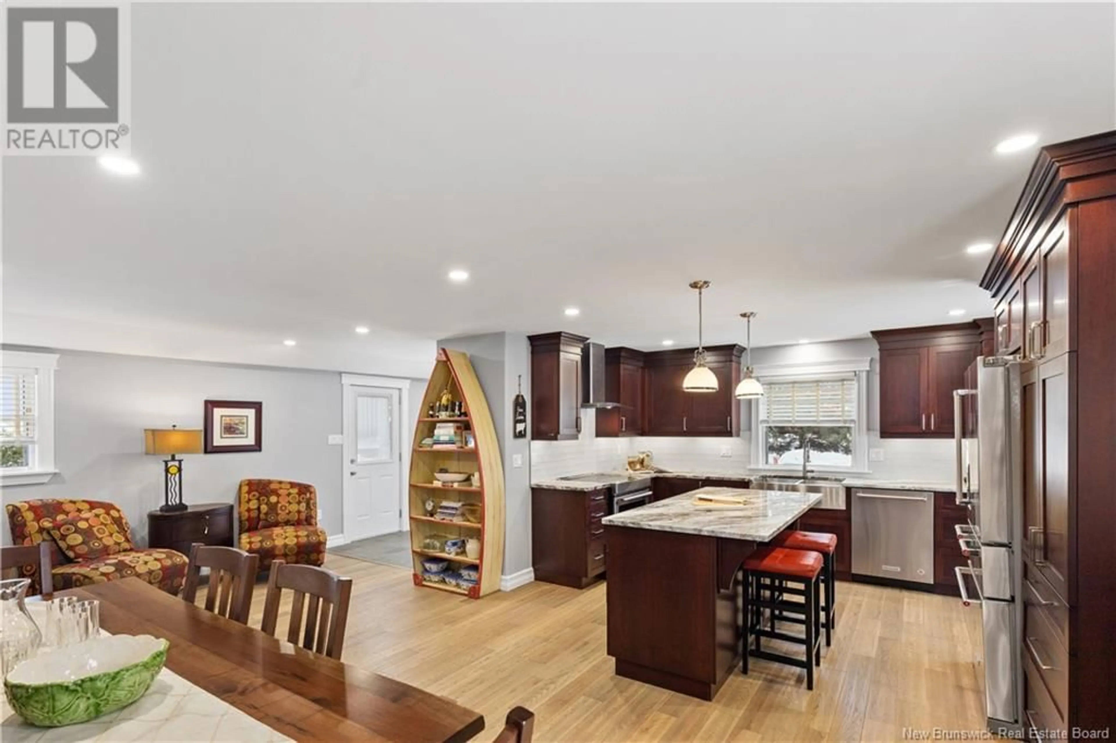 Open concept kitchen, wood/laminate floor for 2069 ROUTE 955, Little Shemogue New Brunswick E4M3K2