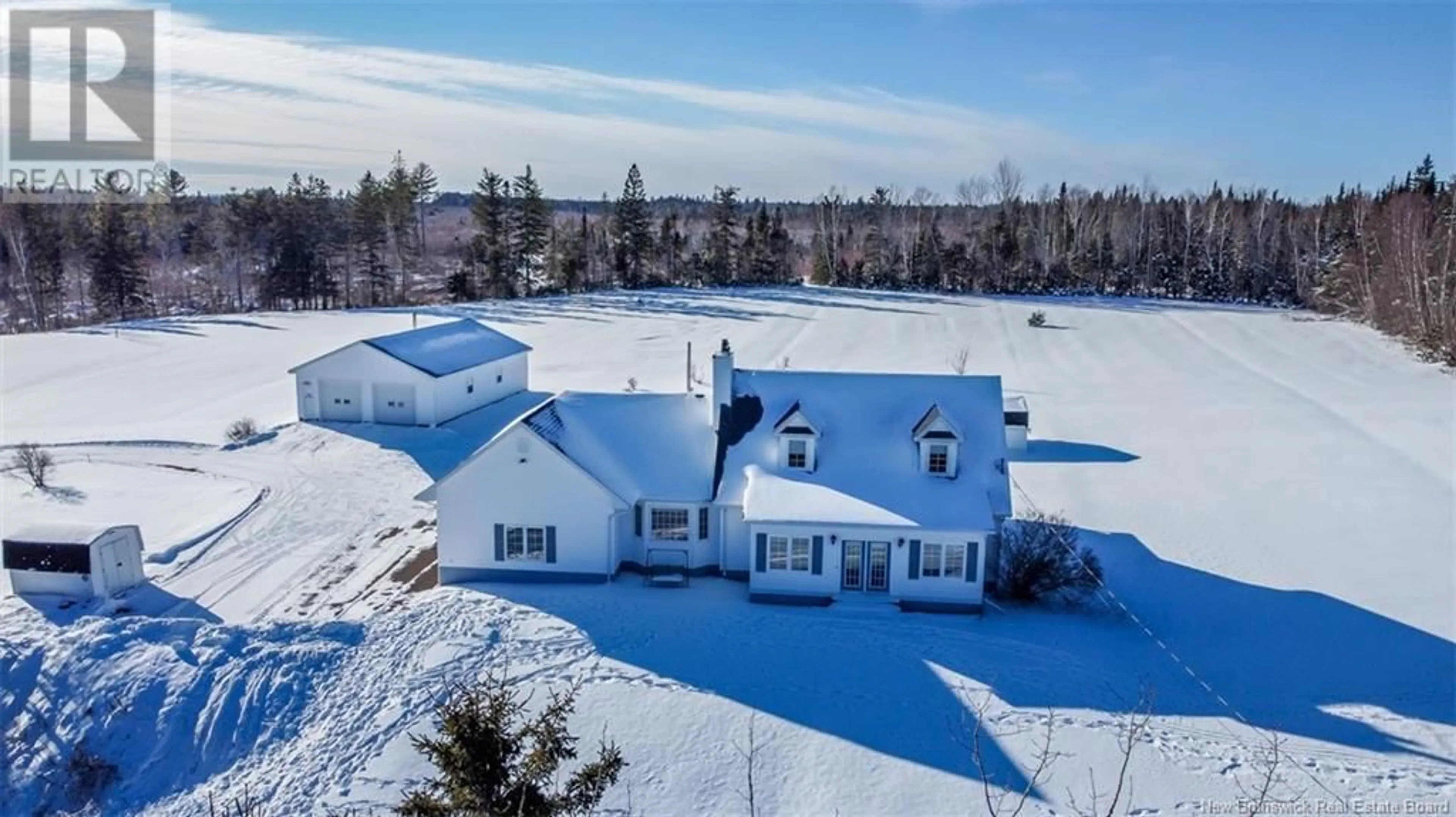 A pic from outside/outdoor area/front of a property/back of a property/a pic from drone, building for 3199 ROUTE 465, Beersville New Brunswick E4T2P1