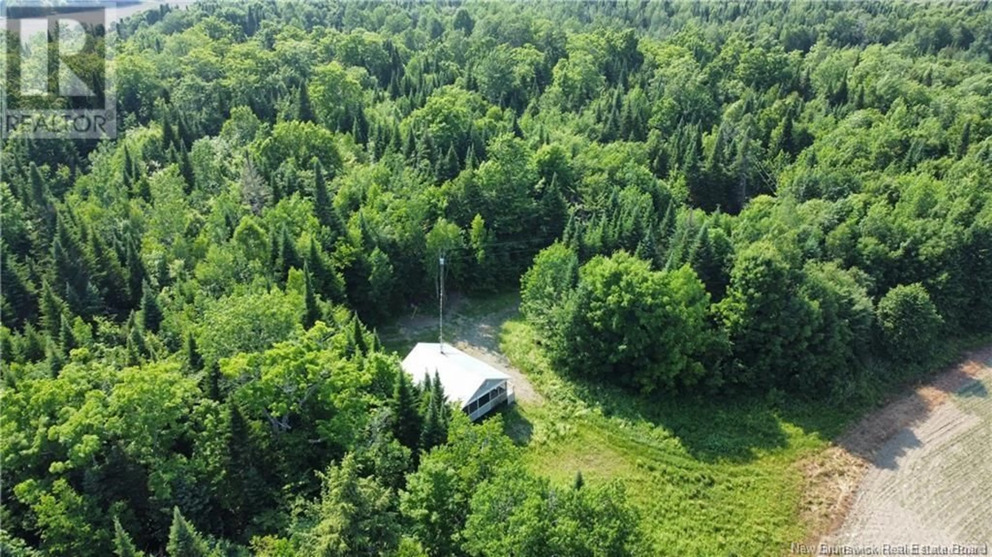 A pic from outside/outdoor area/front of a property/back of a property/a pic from drone, forest/trees view for 0 Sharkey Road, Jacksonville New Brunswick E3C1W7