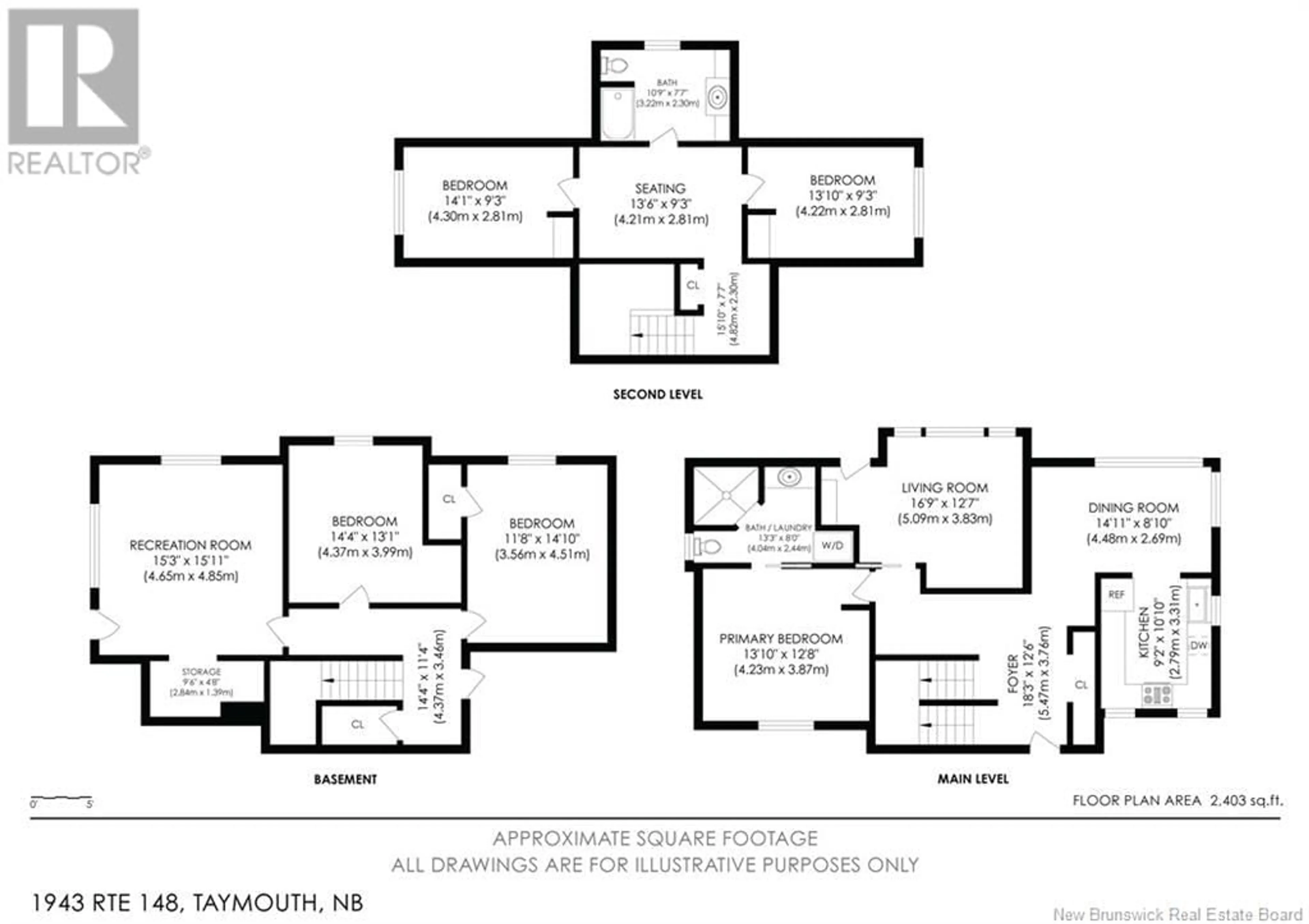 Floor plan for 1943 148 Route, Taymouth New Brunswick E6C2C7