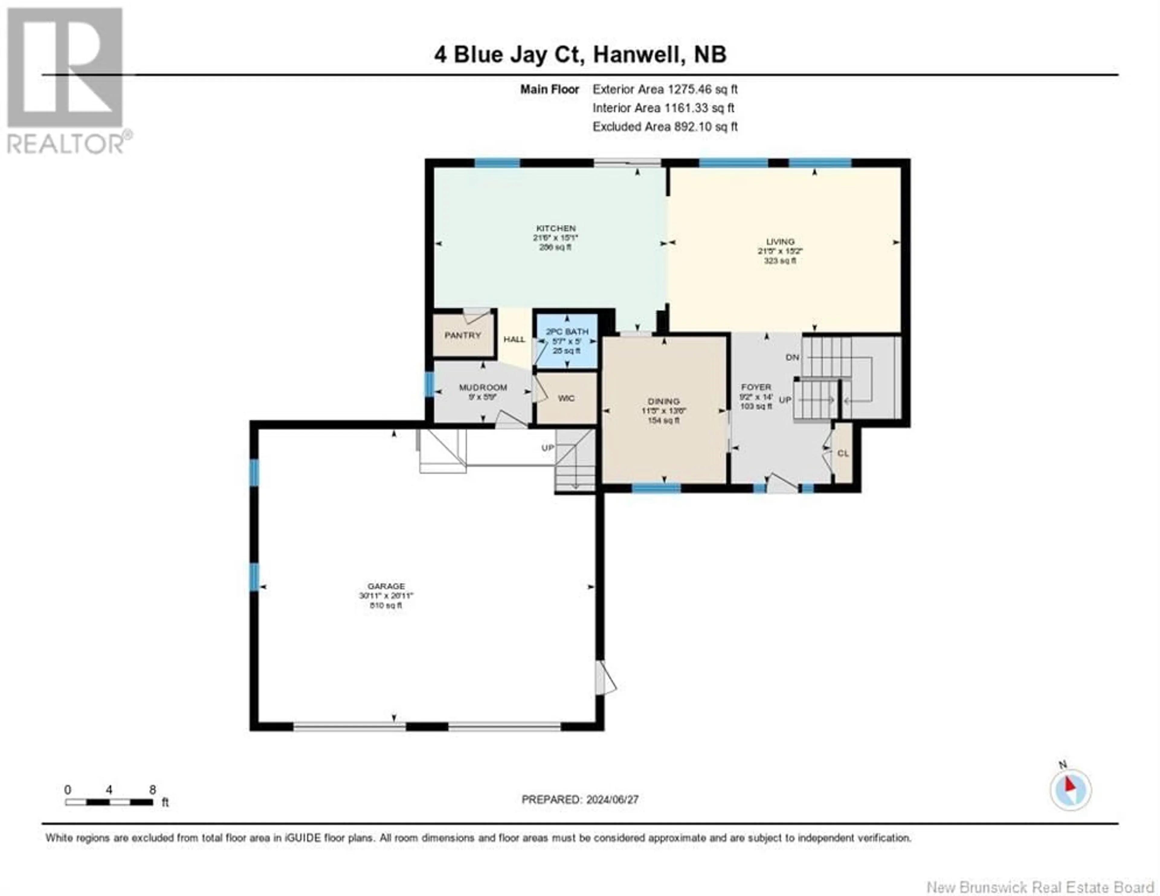 Floor plan for 4 BLUE JAY COURT, Hanwell New Brunswick E3B0H3