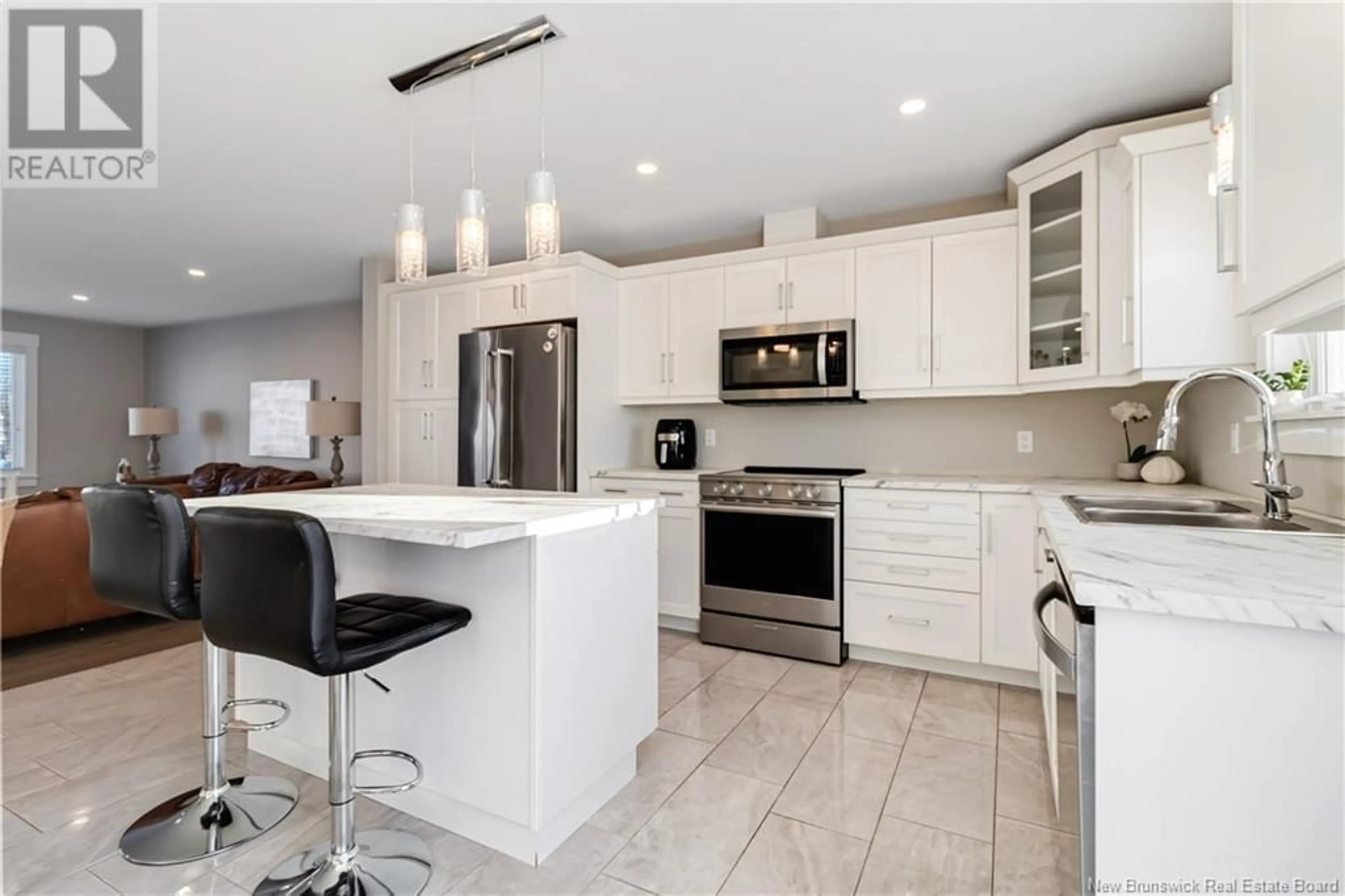 Open concept kitchen, ceramic/tile floor for 117 CROWBUSH Crescent, Moncton New Brunswick E1G0H9