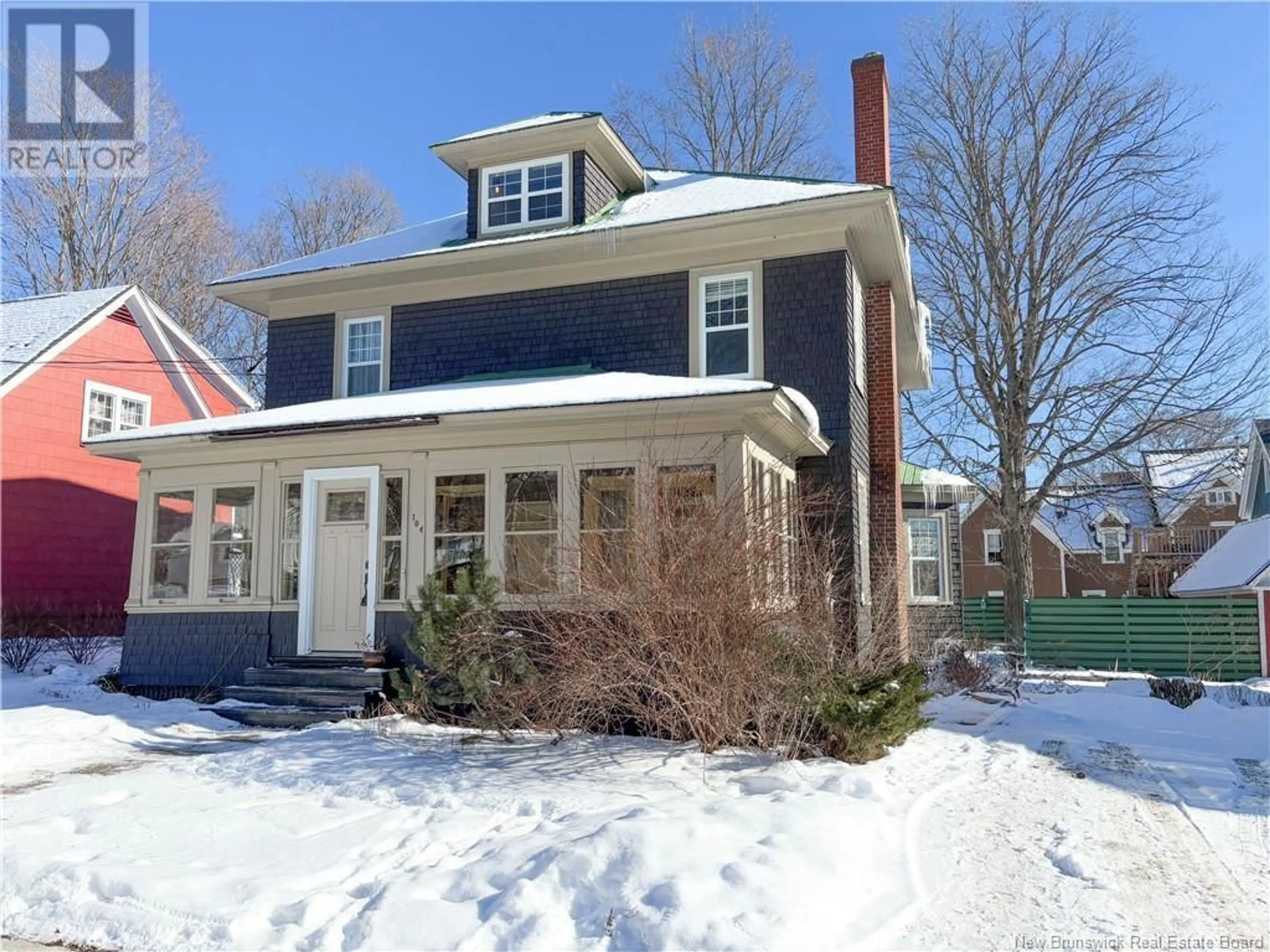 Home with vinyl exterior material, street for 104 Orange Street, Woodstock New Brunswick E7M2J9