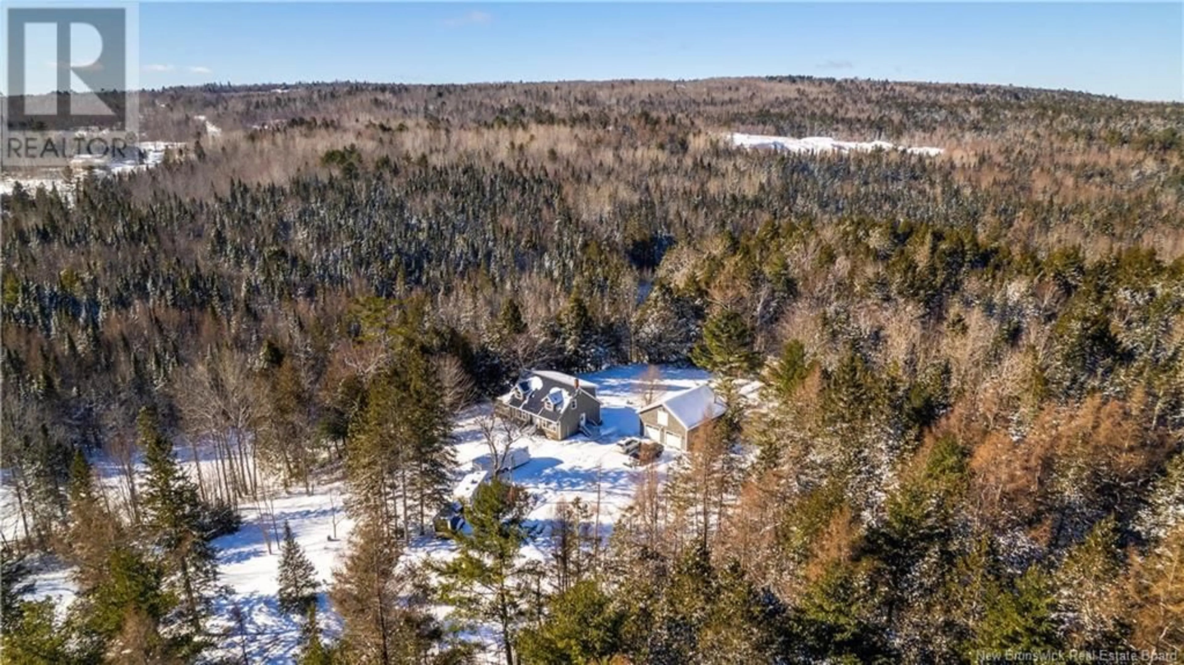 A pic from outside/outdoor area/front of a property/back of a property/a pic from drone, forest/trees view for 431 Mohannes Road, Mohannes New Brunswick E3L5X5